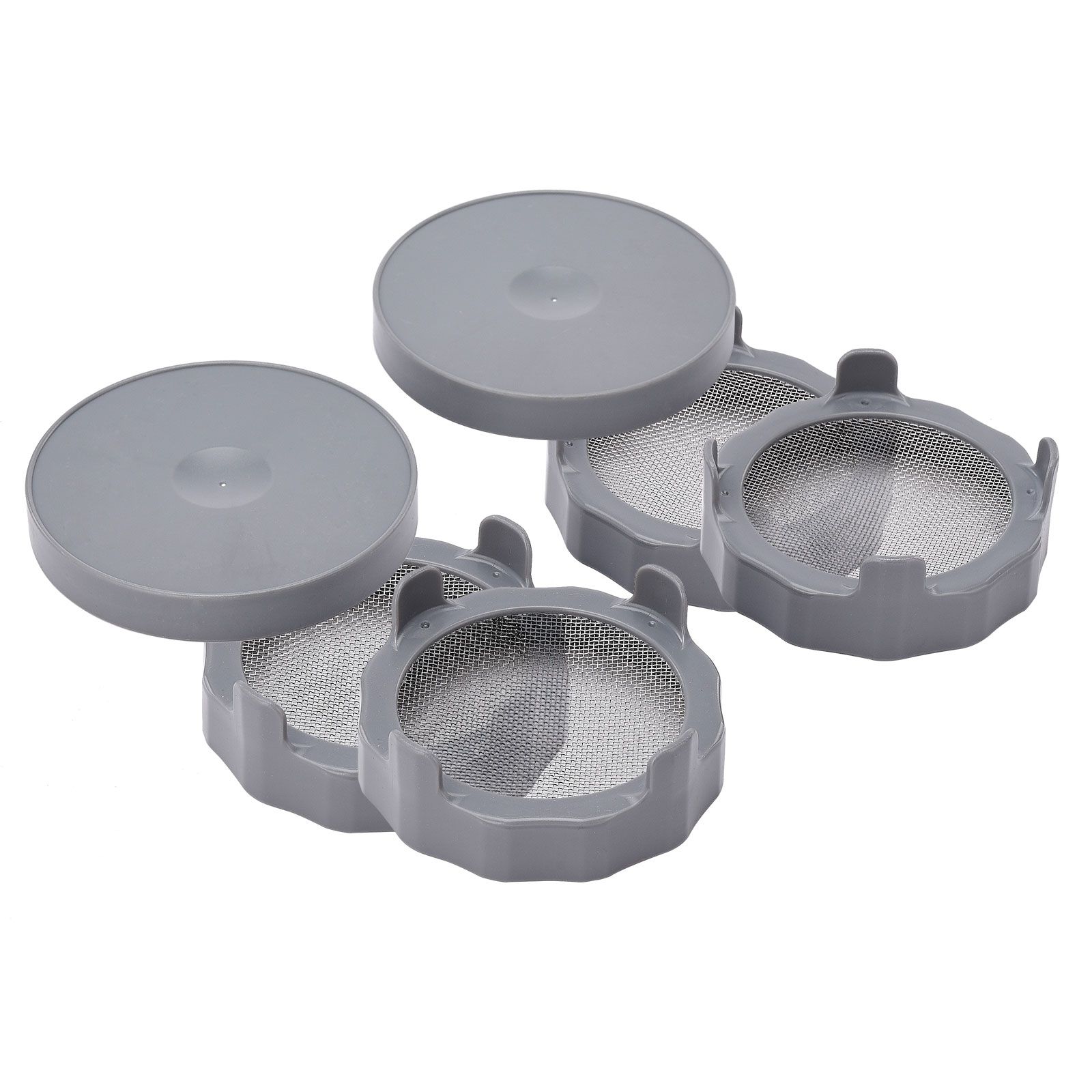 ABS Sprout Lid with Stainless Steel Screen for Wide Mouth Mason Jars - Image 1