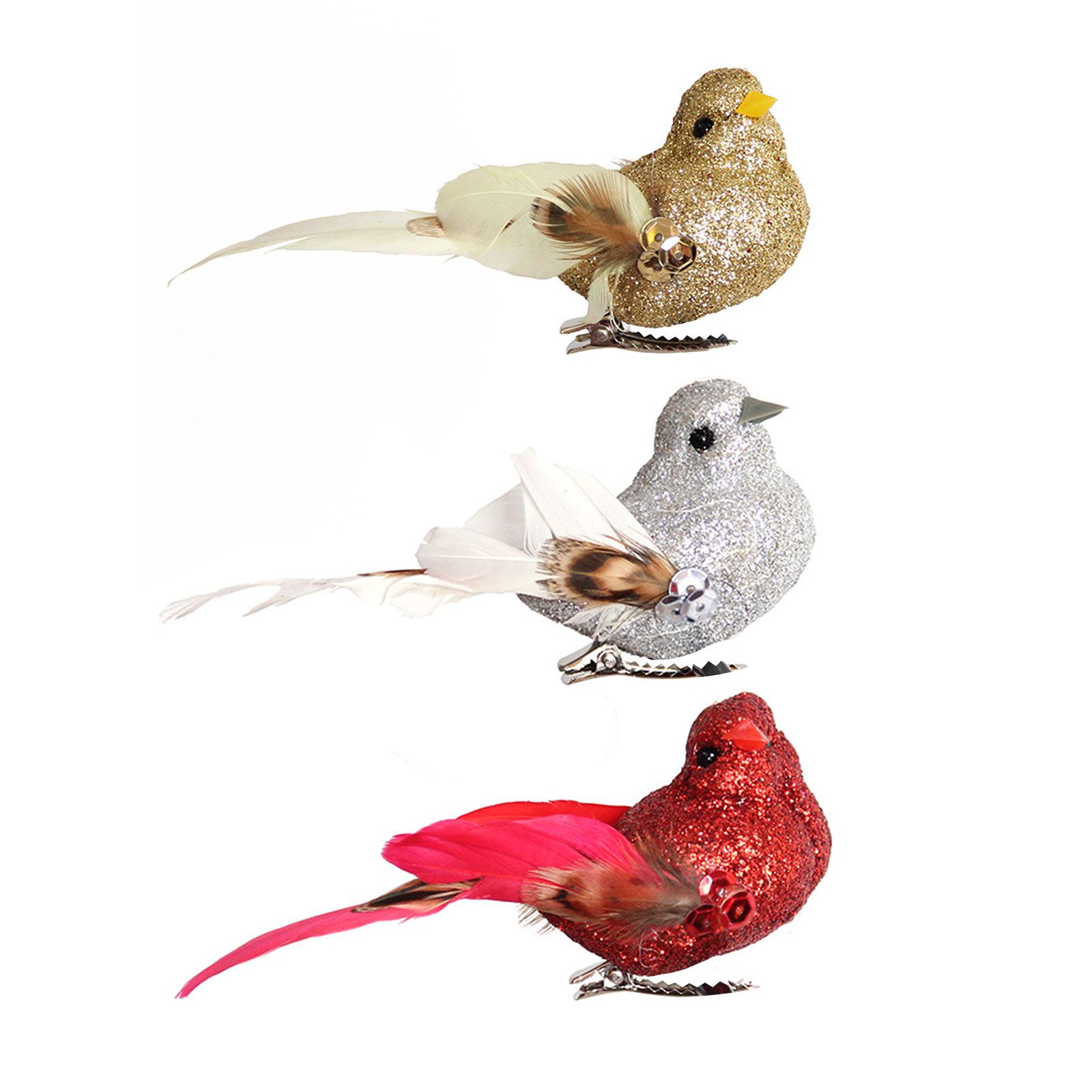 Imitation Feather Bird Multipurpose Fade Resistant Fake Feather Bird Ornament for Flowers Handicrafts Fairy Garden - Image 2