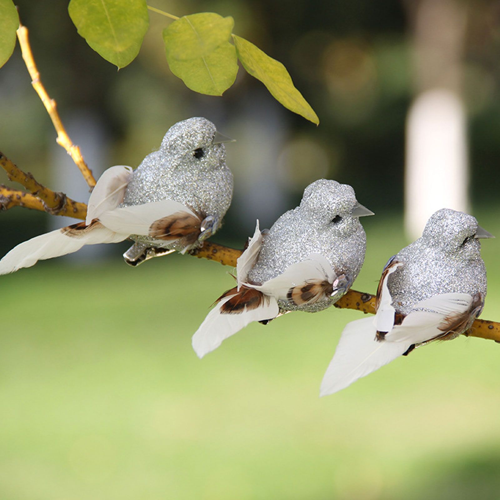 Imitation Feather Bird Multipurpose Fade Resistant Fake Feather Bird Ornament for Flowers Handicrafts Fairy Garden - Image 5