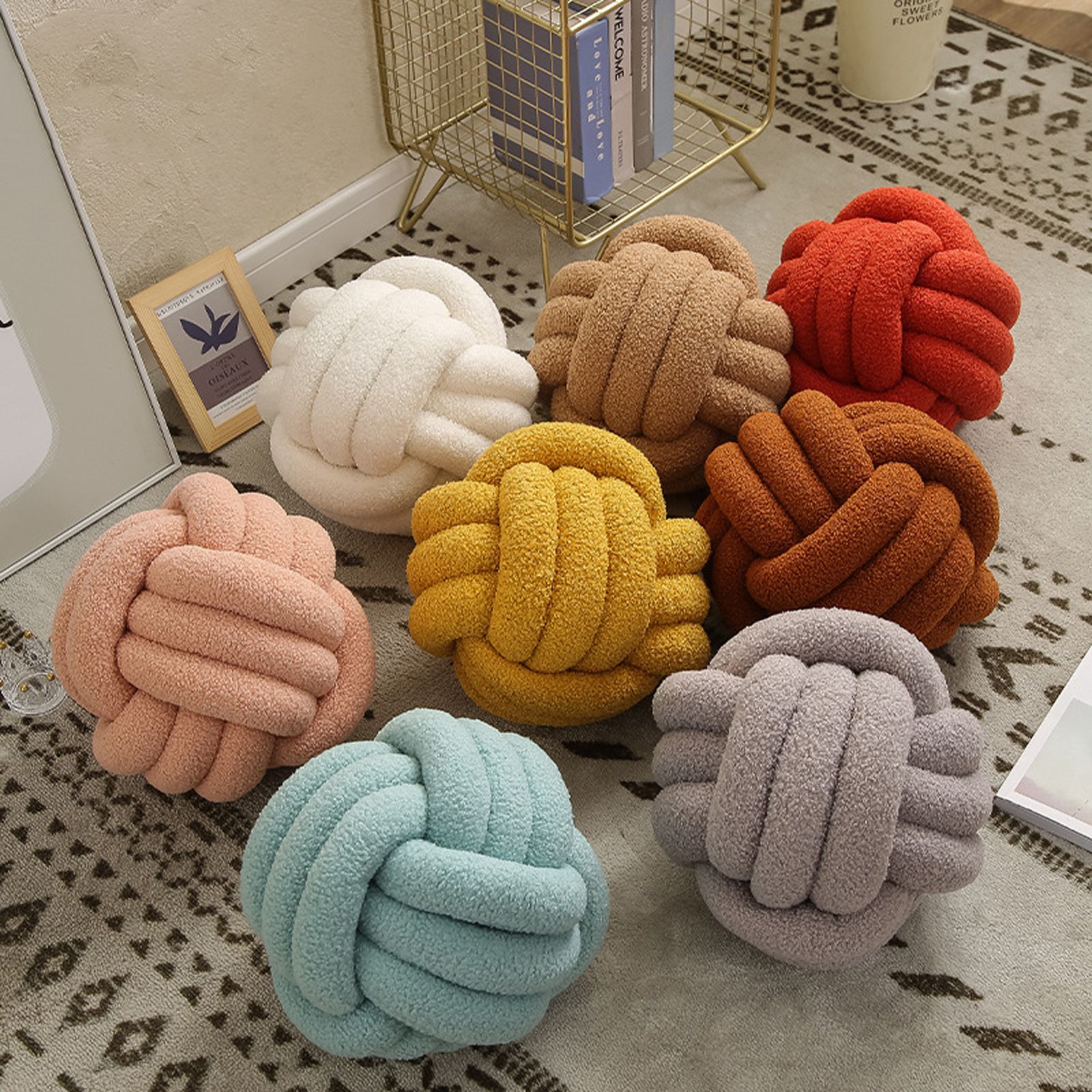 Knot Pillow Exquisite Soft Warm Beautiful Knotted Plush Pillow for Home Car Office Decoration - Image 3