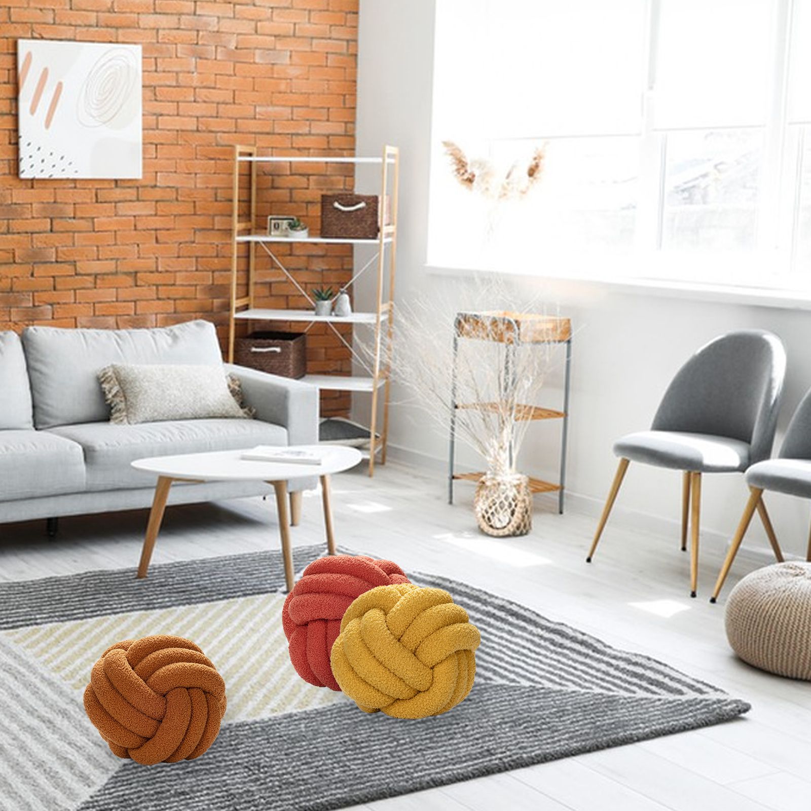 Knot Pillow Hand Knit Knotted Balls Pillow Shaped Decorative Throw Pillows for Living Room Bed Decoration - Image 6