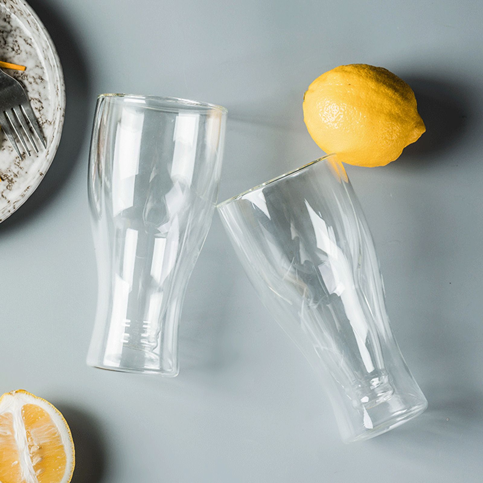 Beer Glass Double Wall Keep Beer Cold Beautiful Unique Insulated Beer Glasses for Home Bar - Image 6