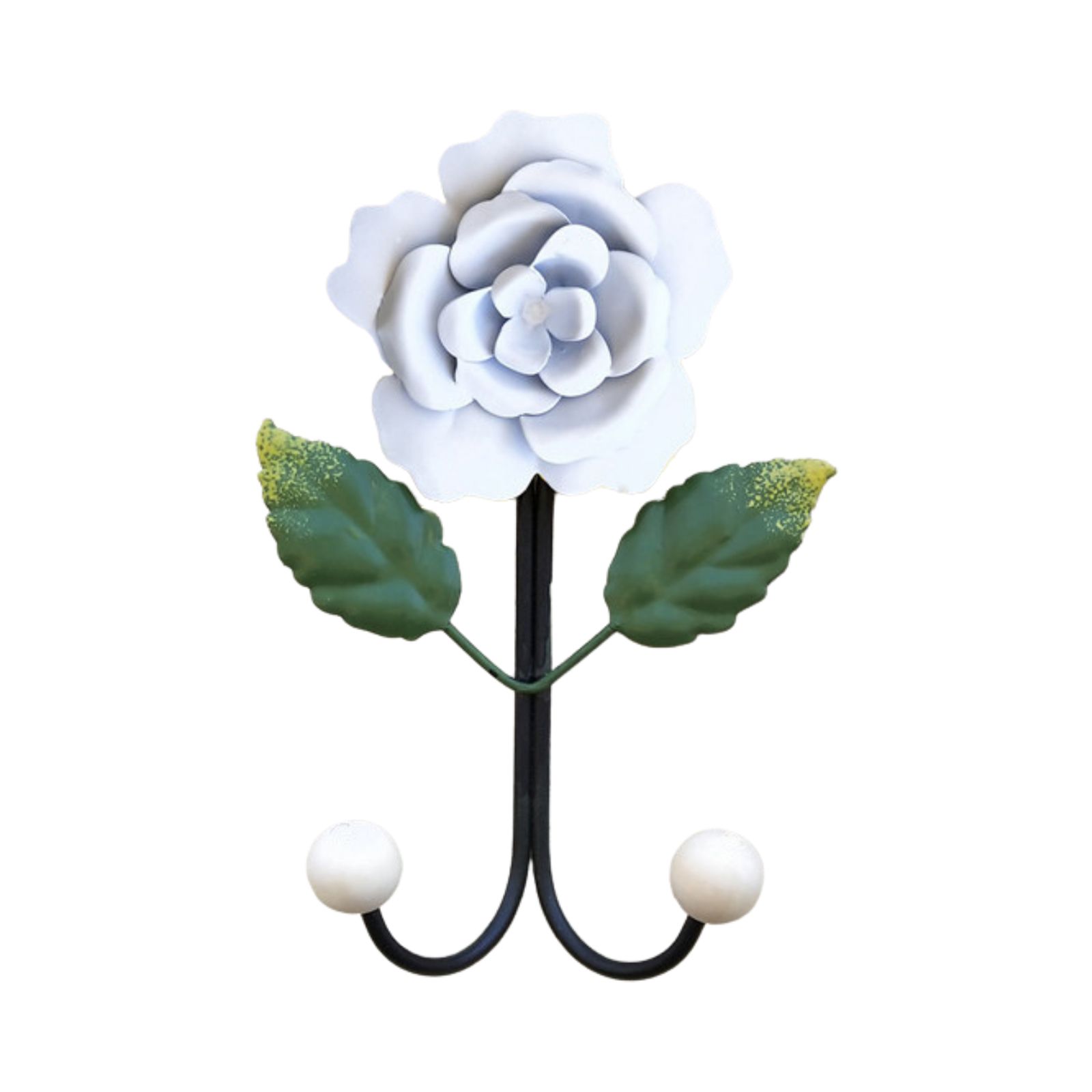 Wrought Iron Rose Flowers Double Hook Small Hook Door Behind Bathroom Kitchen Wall Perforation Free Porch Decoration - Image 1