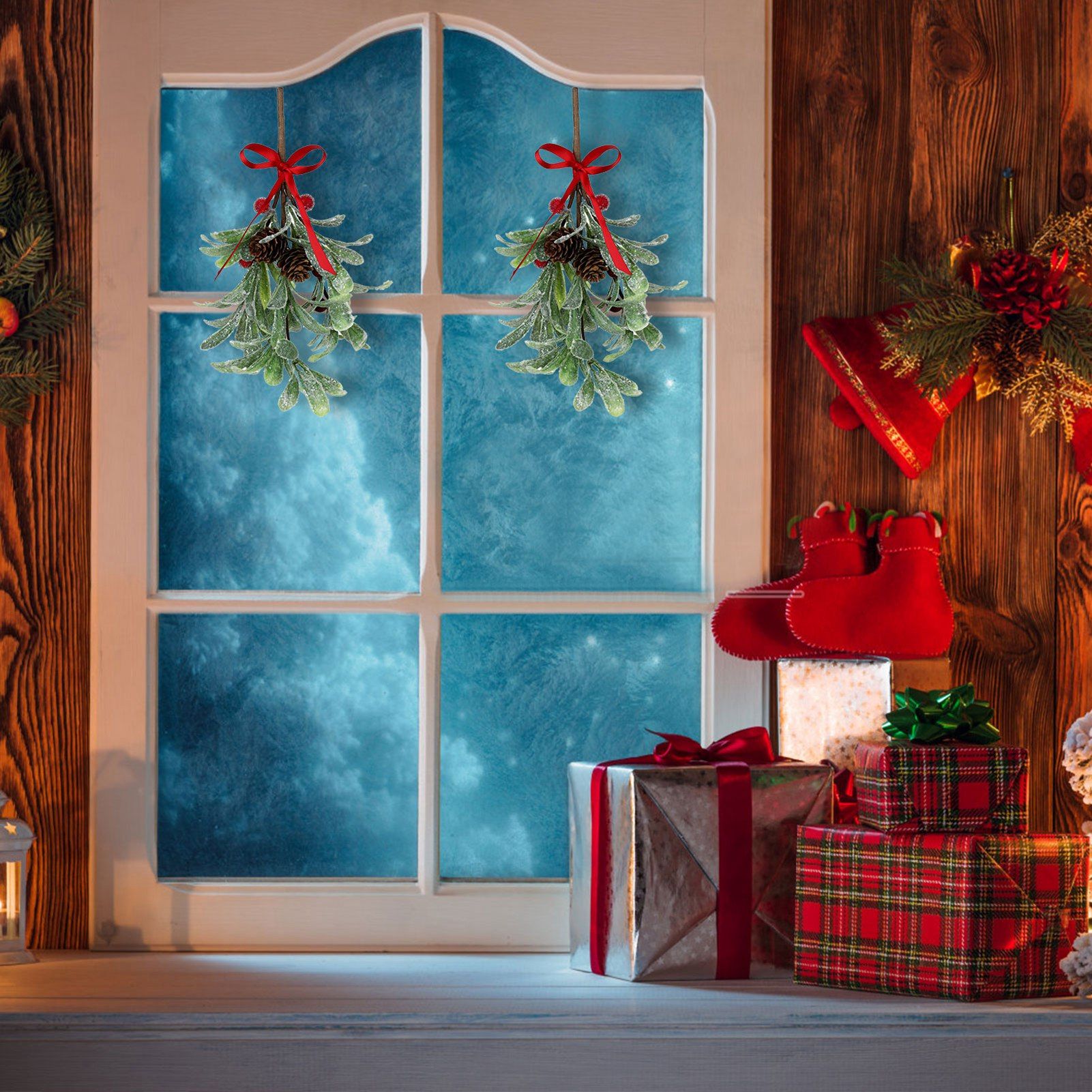 Artificial Mistletoe Leaves Christmas Decoration - Image 7