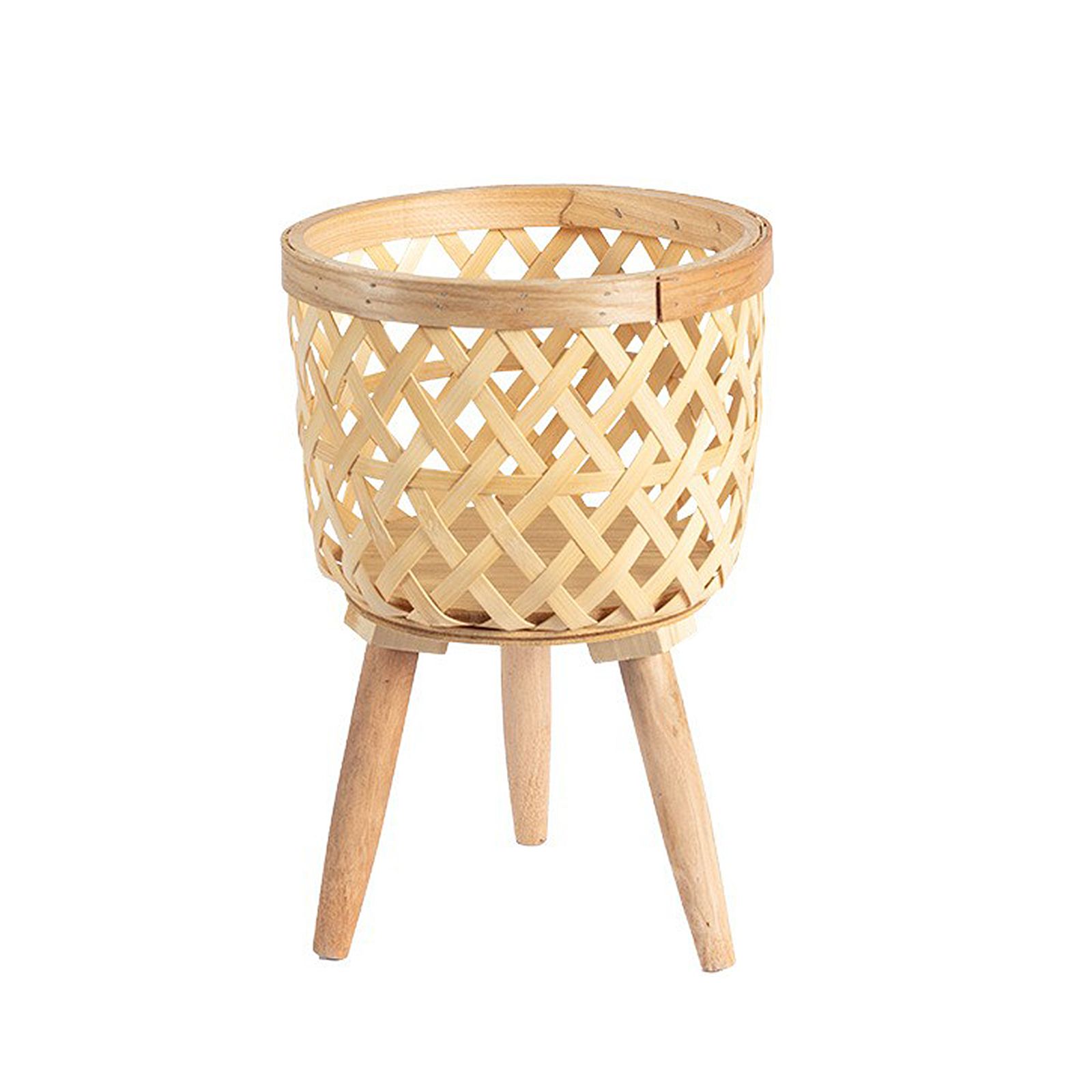 Plant Stand Basket Handwoven Basket Flower Plant Holder Rattan Plant Stand - Image 2