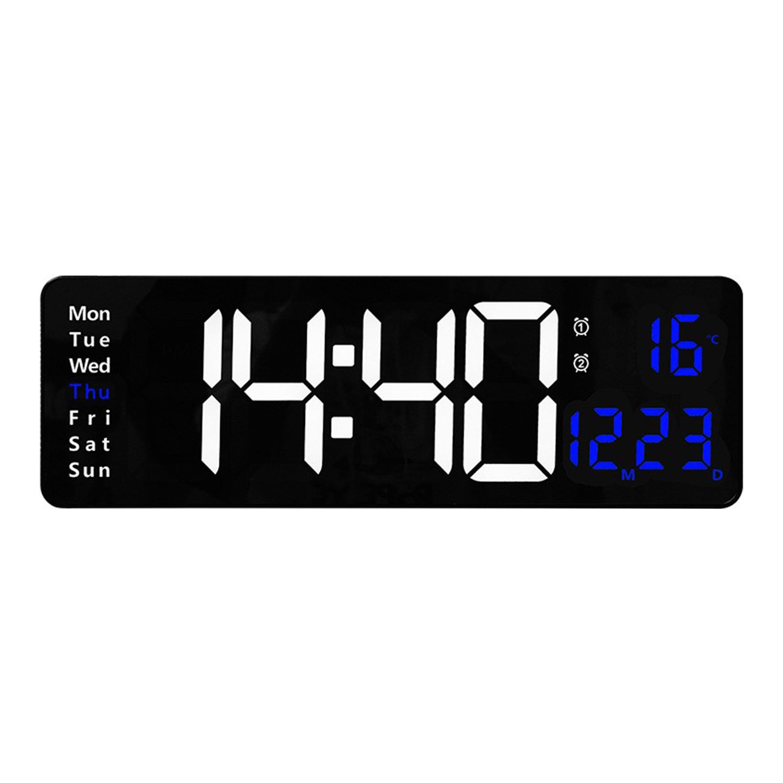 Large Screen Function Display Clock Living Room Wall Hanging Clock LED Display Remote Control Clock - Image 1