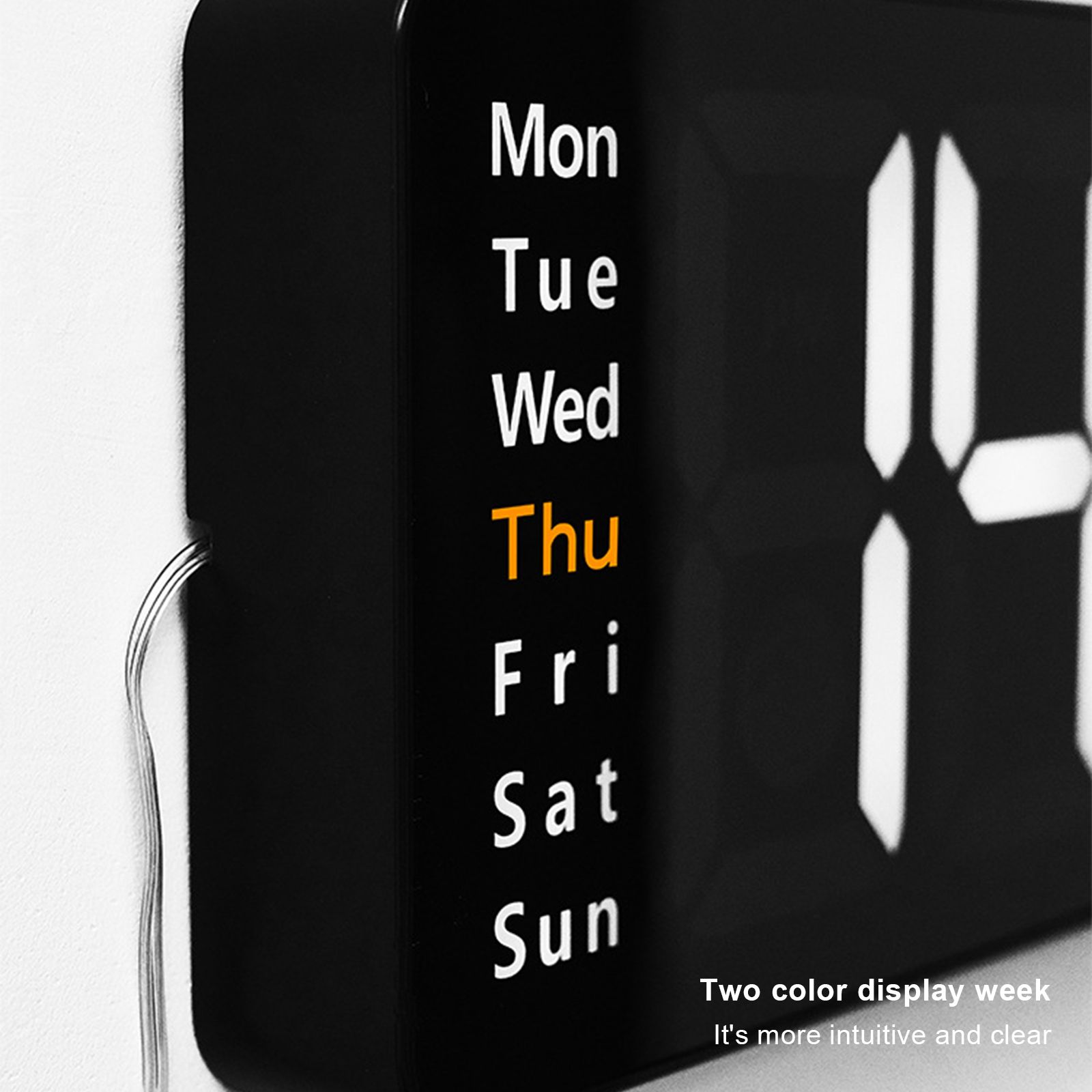 Large Screen Function Display Clock Living Room Wall Hanging Clock LED Display Remote Control Clock - Image 2