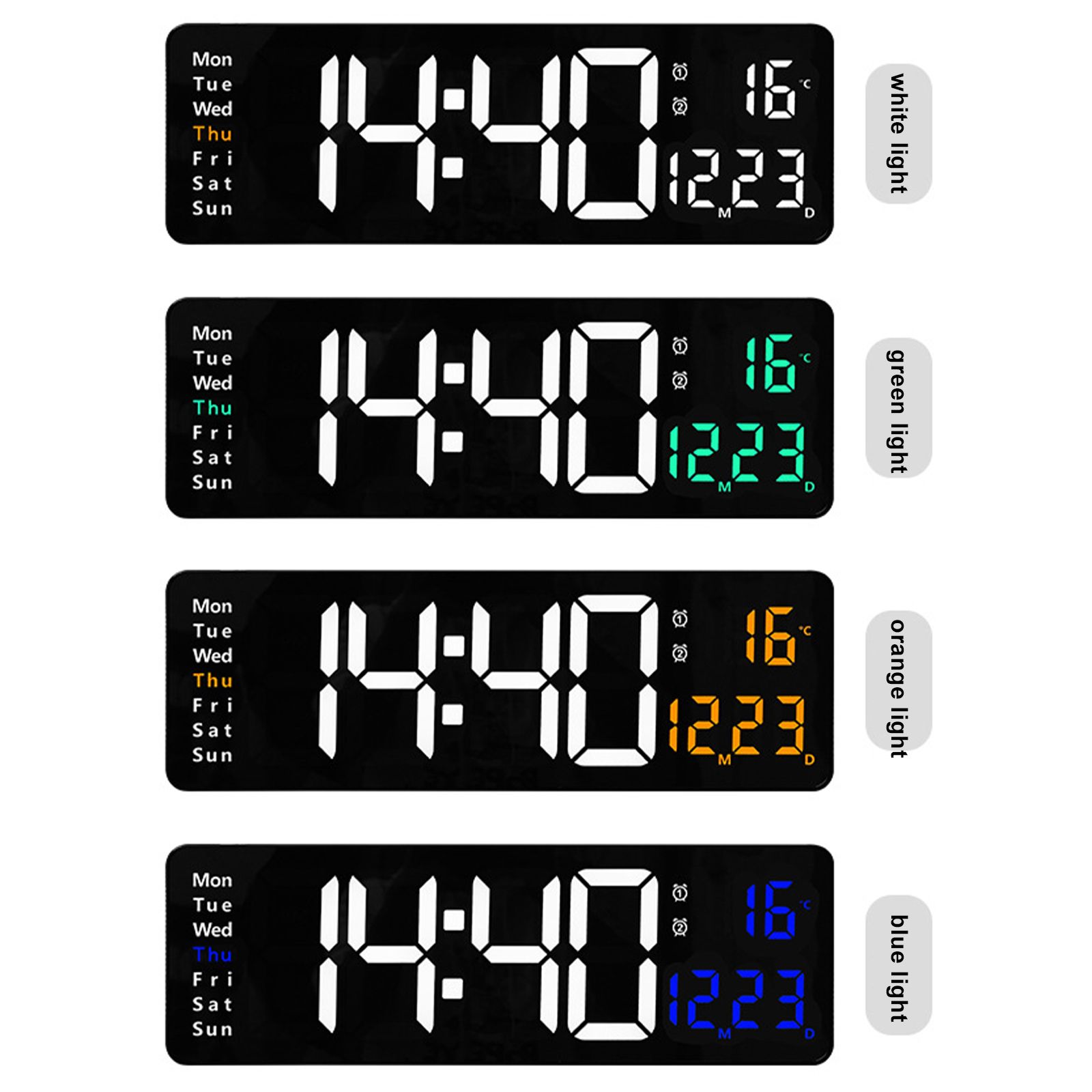 Large Screen Function Display Clock Living Room Wall Hanging Clock LED Display Remote Control Clock - Image 8