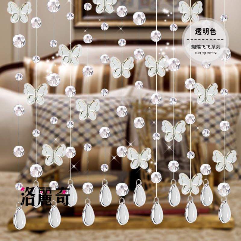 Butterfly Crystal Bead Curtain Living Room Entrance Partition Curtain Water Drop Pendant Hanging Curtain - Image 1