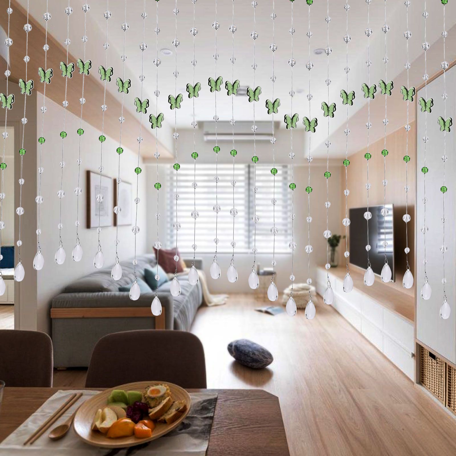 Butterfly Crystal Bead Curtain Living Room Entrance Partition Curtain Water Drop Pendant Hanging Curtain - Image 2