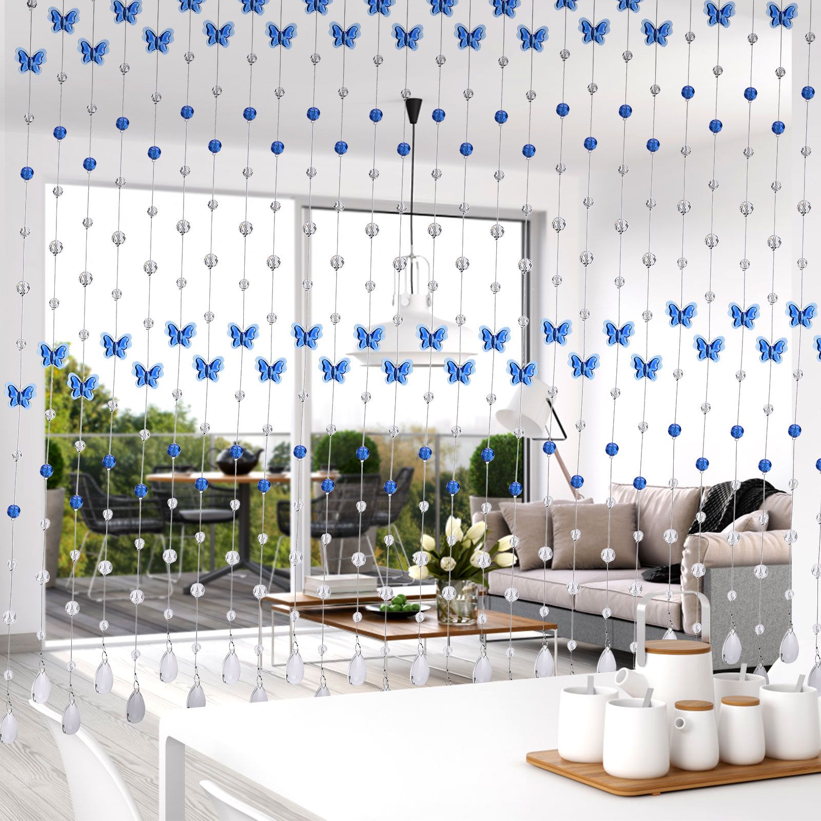 Butterfly Crystal Bead Curtain Living Room Entrance Partition Curtain Water Drop Pendant Hanging Curtain - Image 5