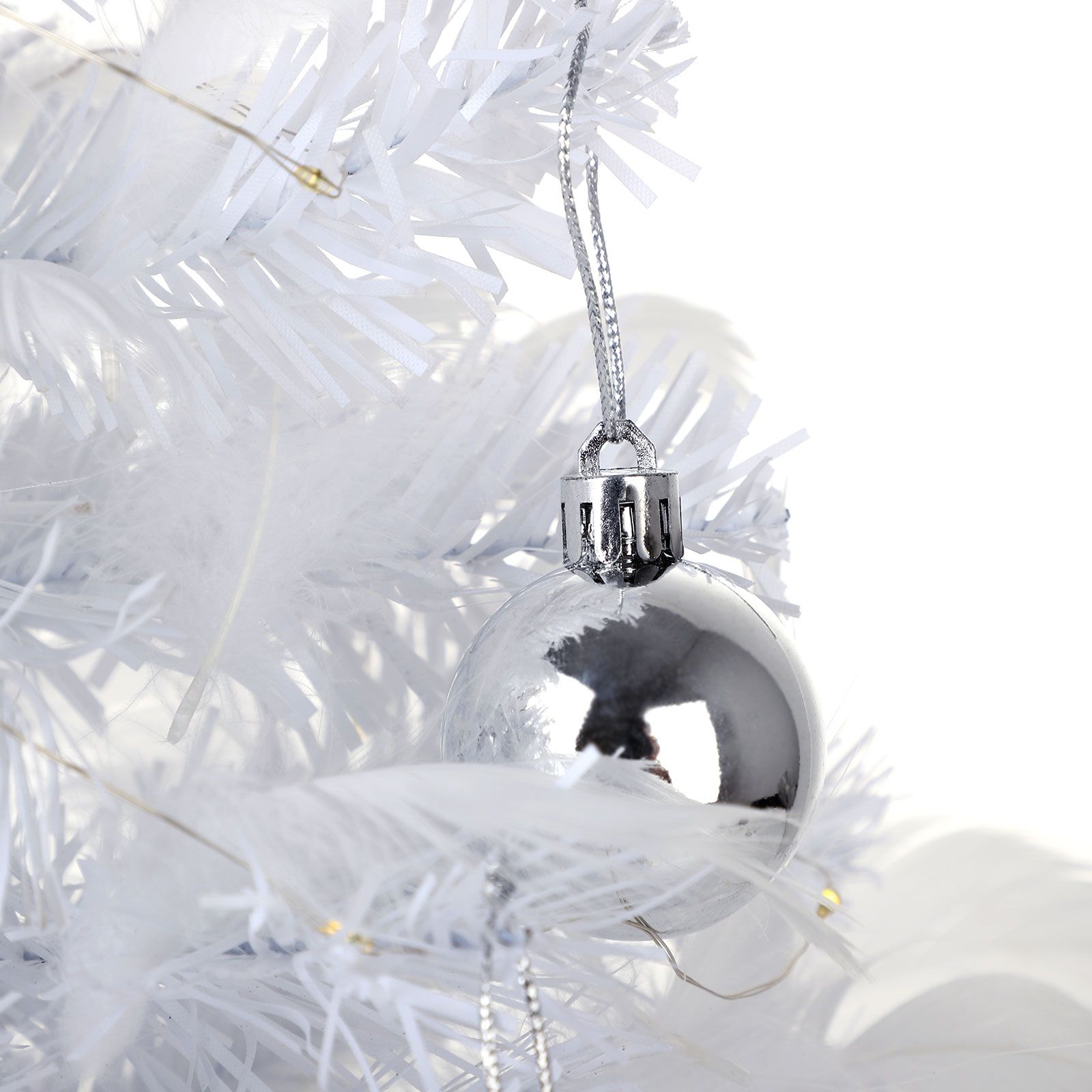 Feather Christmas Tree with Lamp String Artificial Christmas Tree Decoration Simulated Desktop Ornaments for Christmas Home - Image 6