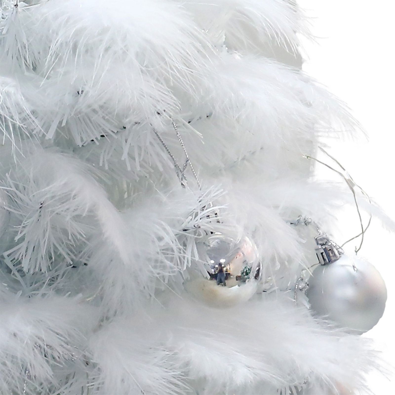 Feather Christmas Tree with Lamp String Artificial Christmas Tree Decoration Simulated Desktop Ornaments for Christmas Home - Image 3
