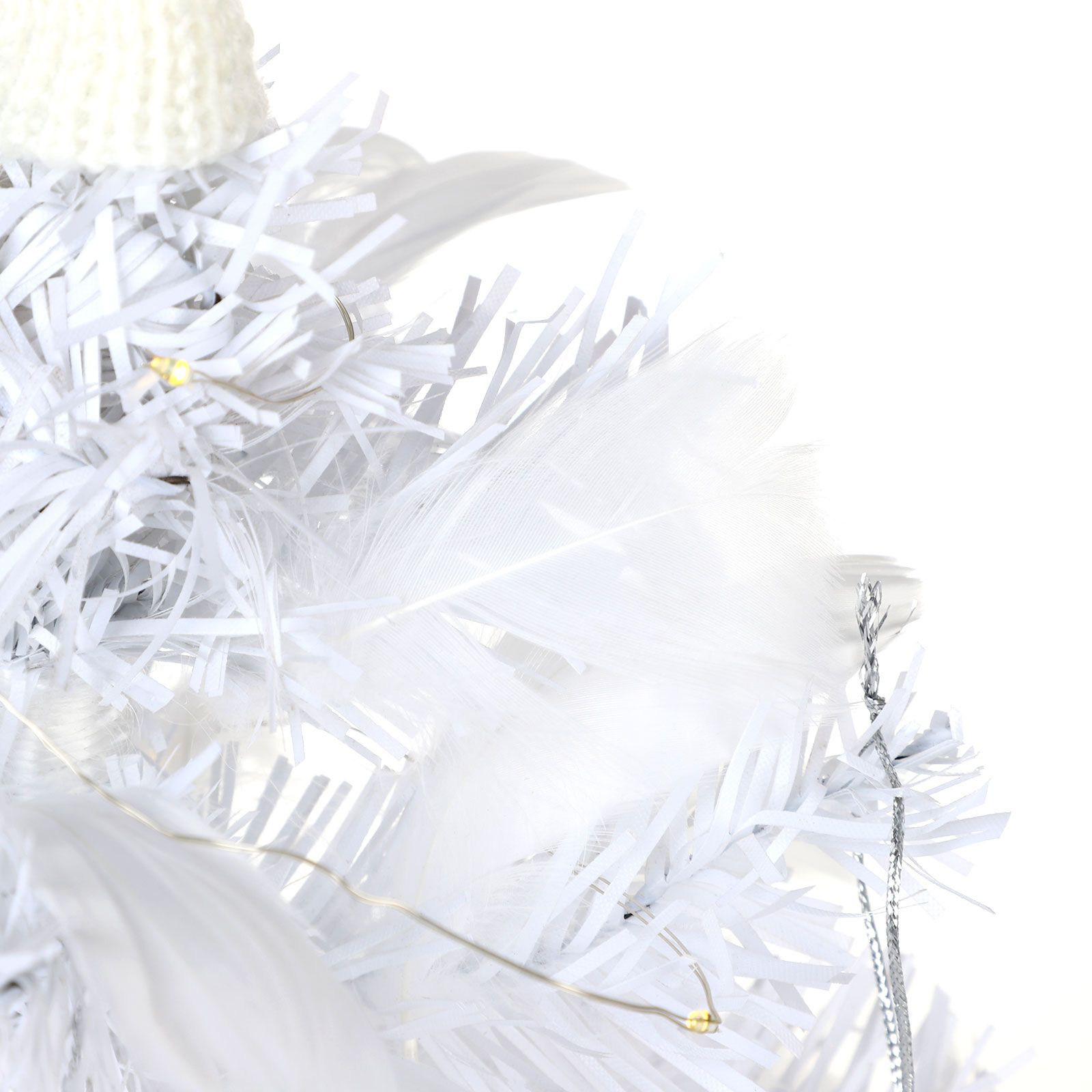 Feather Christmas Tree with Lamp String Artificial Christmas Tree Decoration Simulated Desktop Ornaments for Christmas Home - Image 5