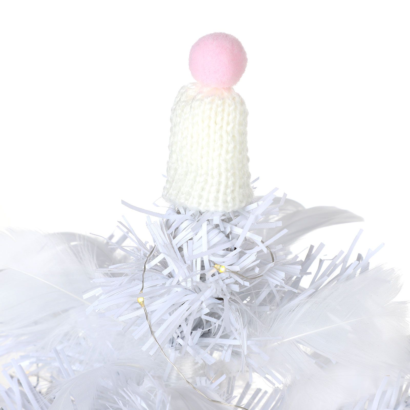 Feather Christmas Tree with Lamp String Artificial Christmas Tree Decoration Simulated Desktop Ornaments for Christmas Home - Image 6