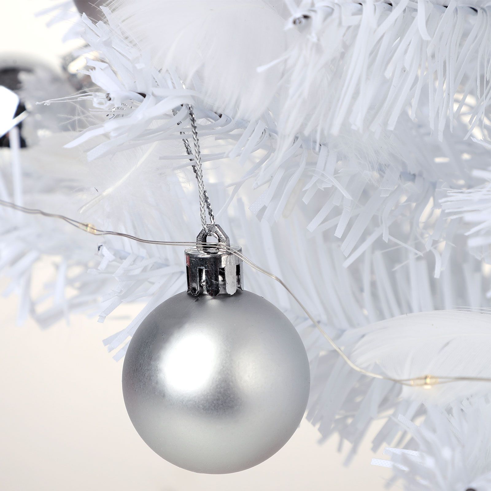 Feather Christmas Tree with Lamp String Artificial Christmas Tree Decoration Simulated Desktop Ornaments for Christmas Home - Image 8