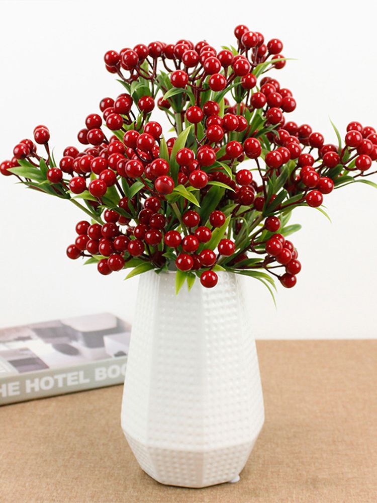 Christmas Berry Branches 3 Forks Simulation Foam Berry Picks Home Decoration - Image 8