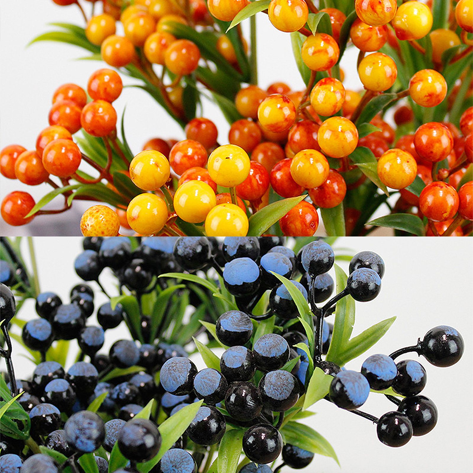 Christmas Berry Branches 3 Forks Simulation Foam Berry Picks Home Decoration - Image 2