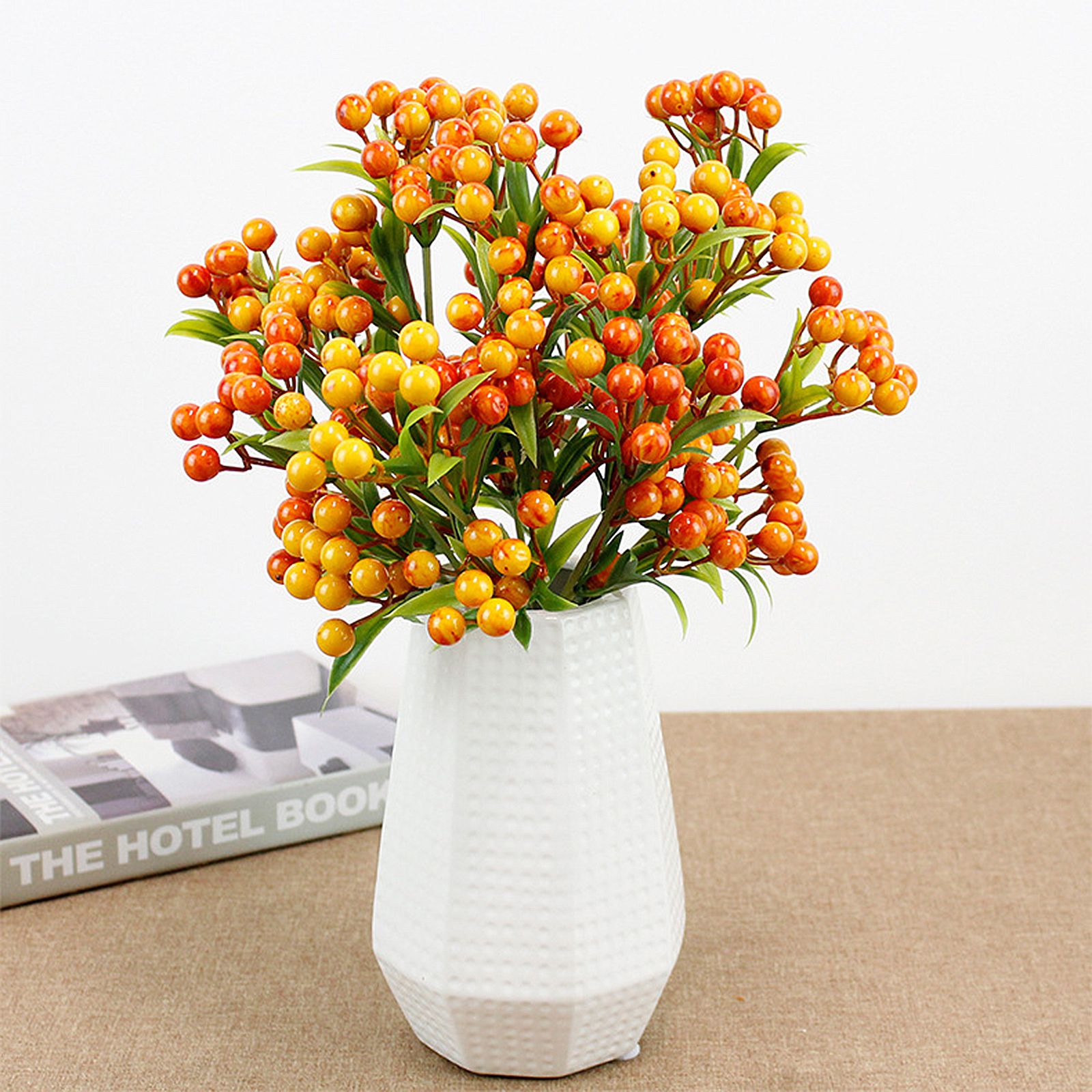 Christmas Berry Branches 3 Forks Simulation Foam Berry Picks Home Decoration - Image 5