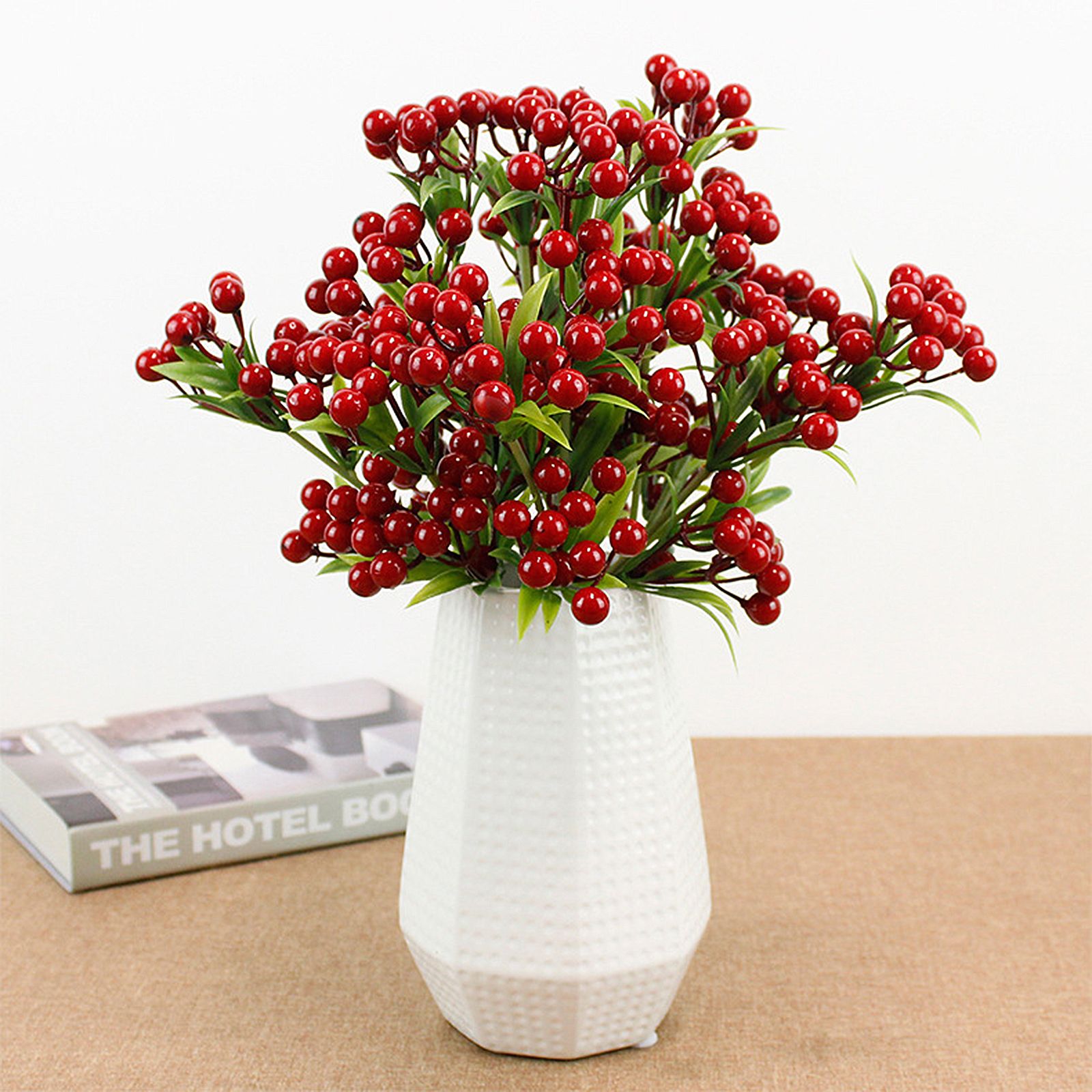Christmas Berry Branches 3 Forks Simulation Foam Berry Picks Home Decoration - Image 6