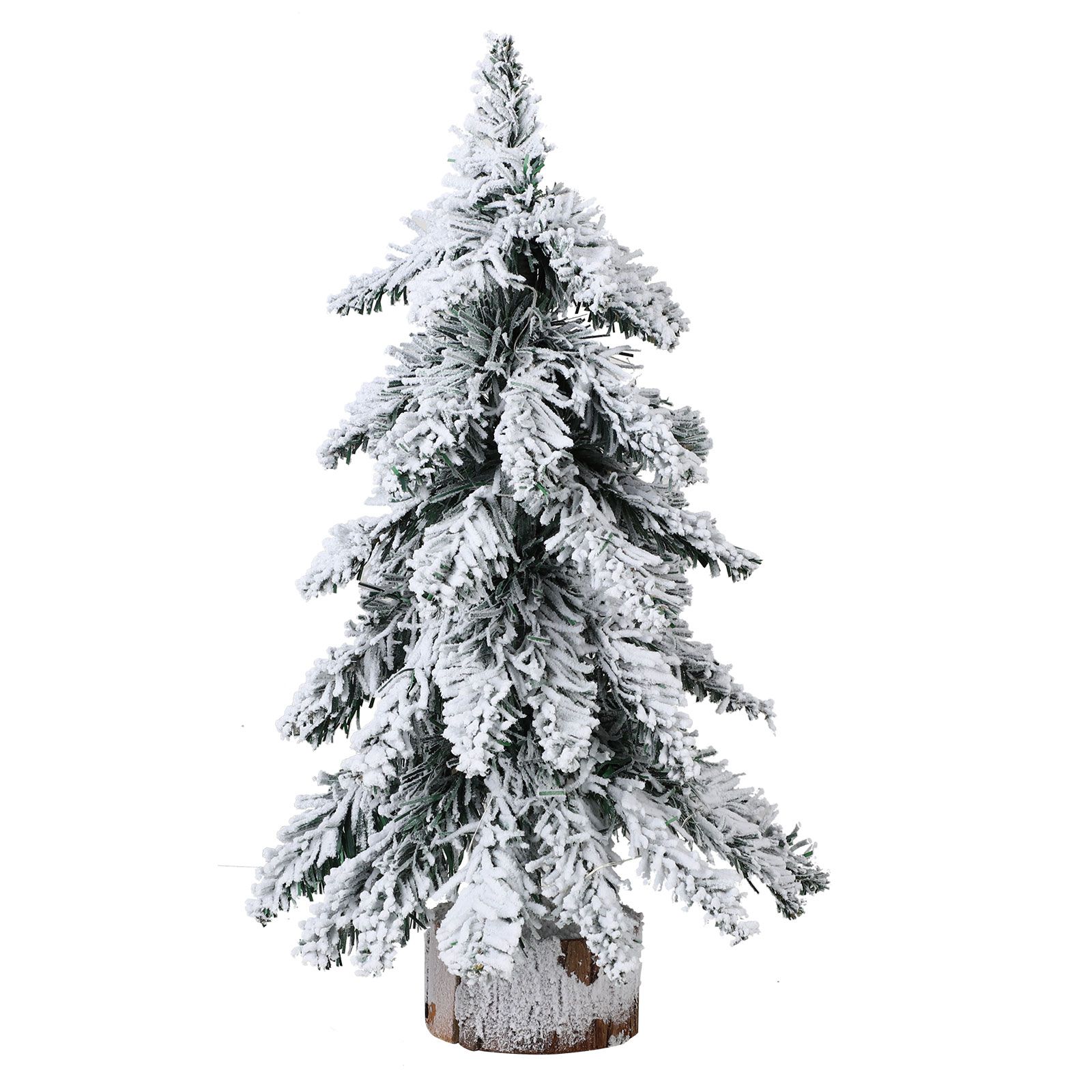 45cm Flocking Christmas Tree with Lights PVC Mini Christmas Tree Artificial Holiday Tree Christmas Desktop Decoration - Image 1