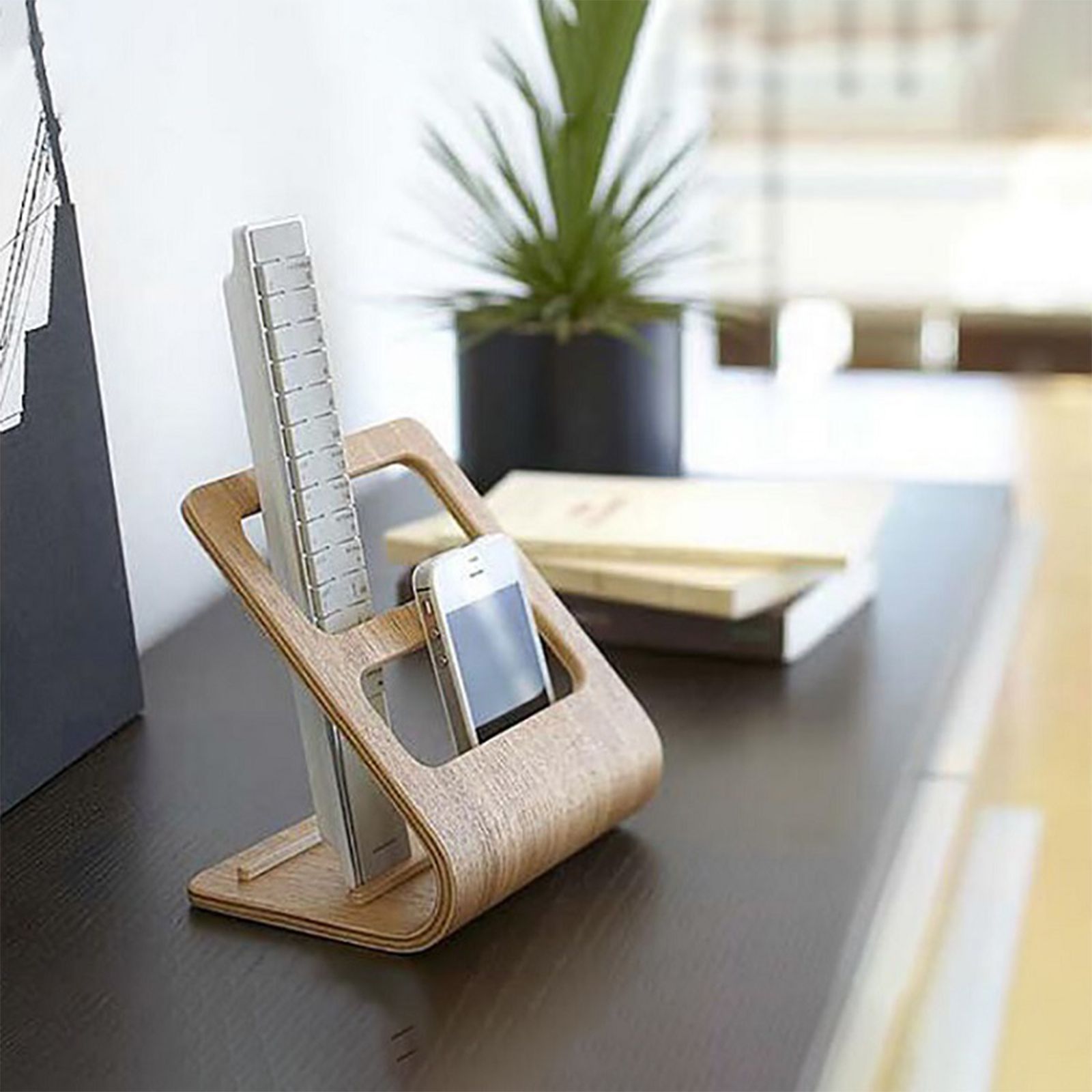 Table Storage Rack Simple Living Room Multi Functional Remote Control Rack Curved Wooden Support - Image 6