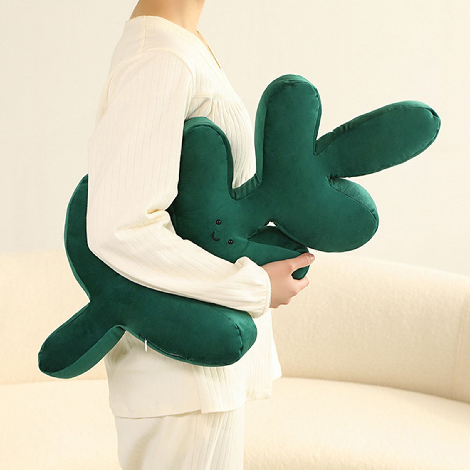 Turtle Back Bamboo Sofa Pillow Cushion Leaf Shaped Throw Pillow - Image 6