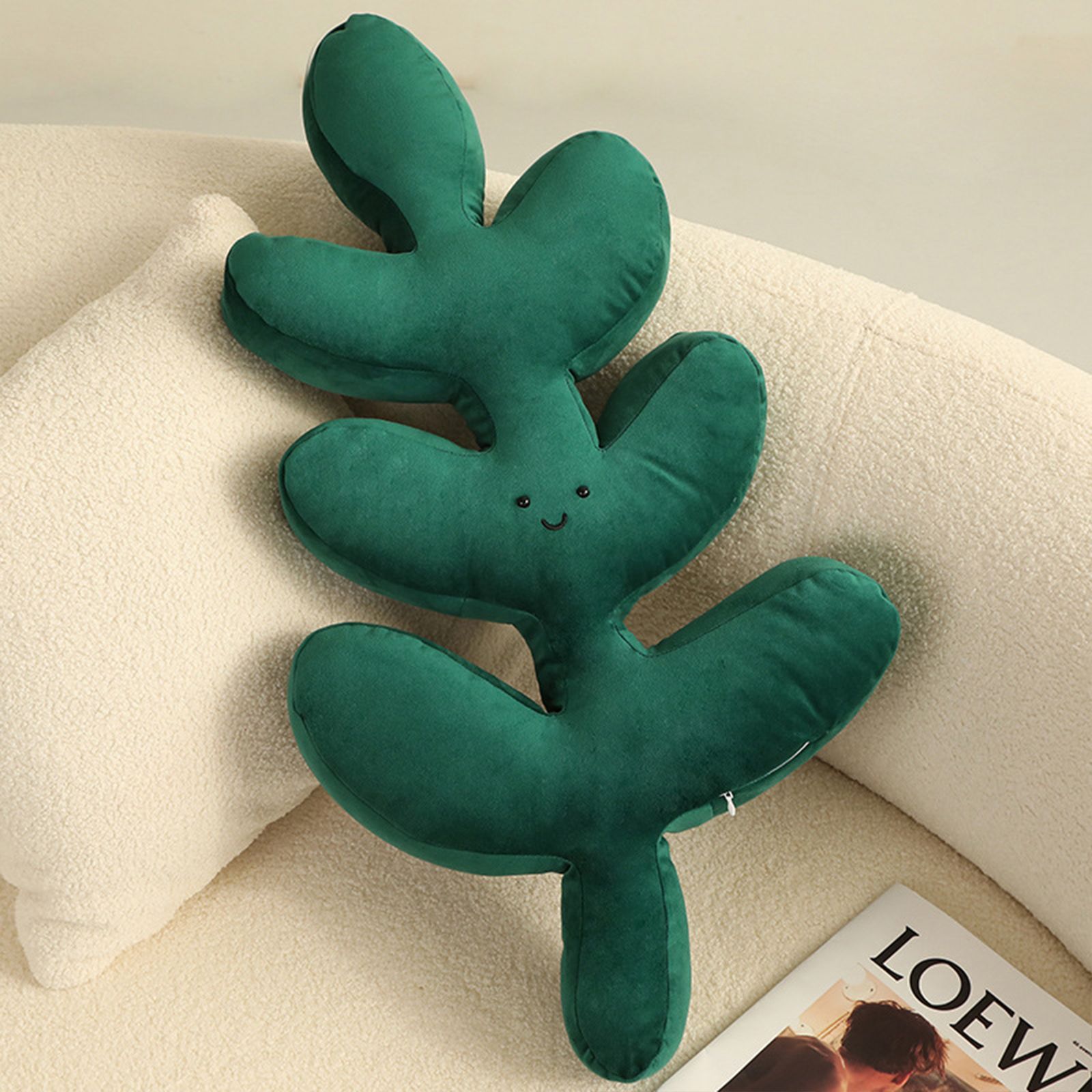 Turtle Back Bamboo Sofa Pillow Cushion Leaf Shaped Throw Pillow - Image 8
