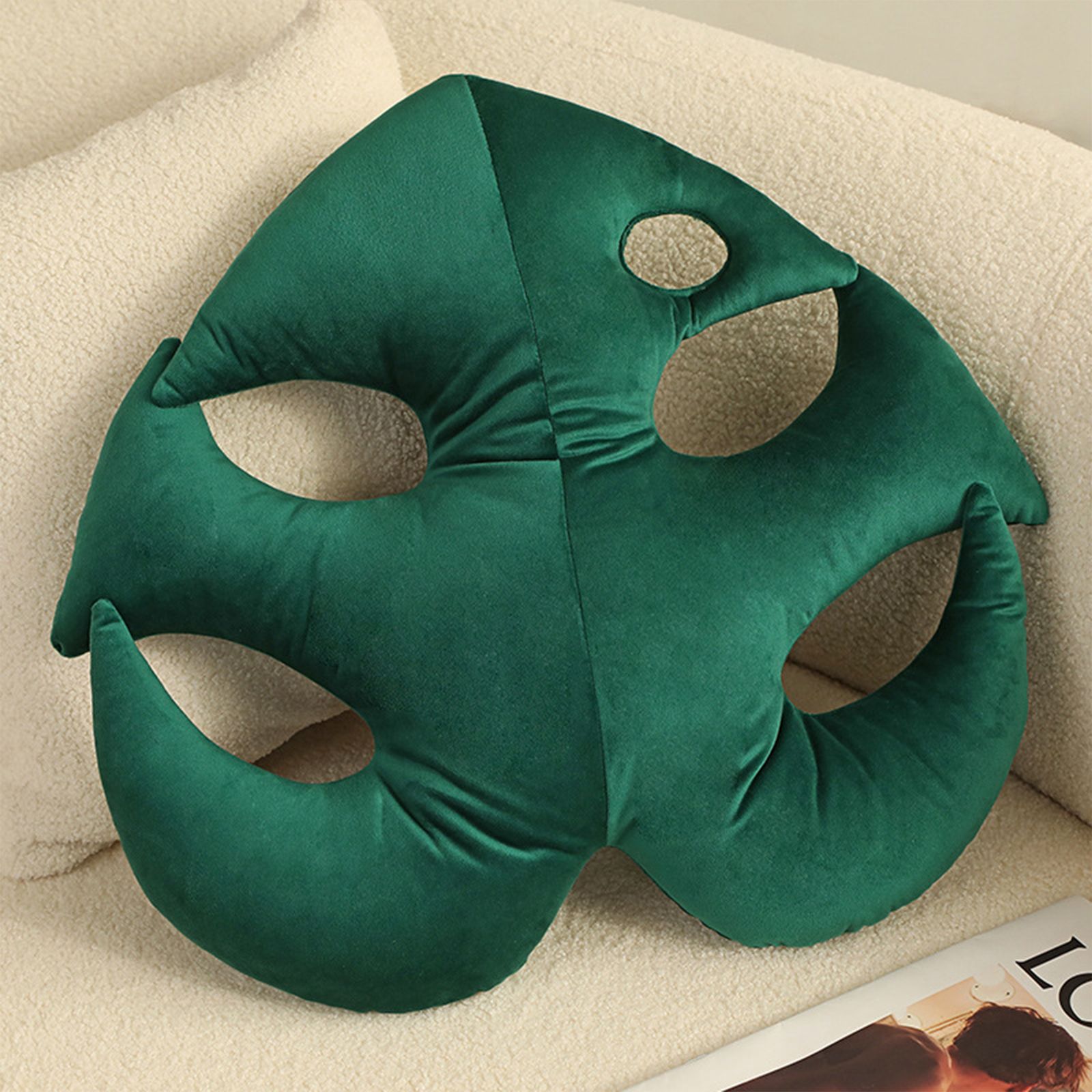 Turtle Back Bamboo Sofa Pillow Cushion Leaf Shaped Throw Pillow - Image 4