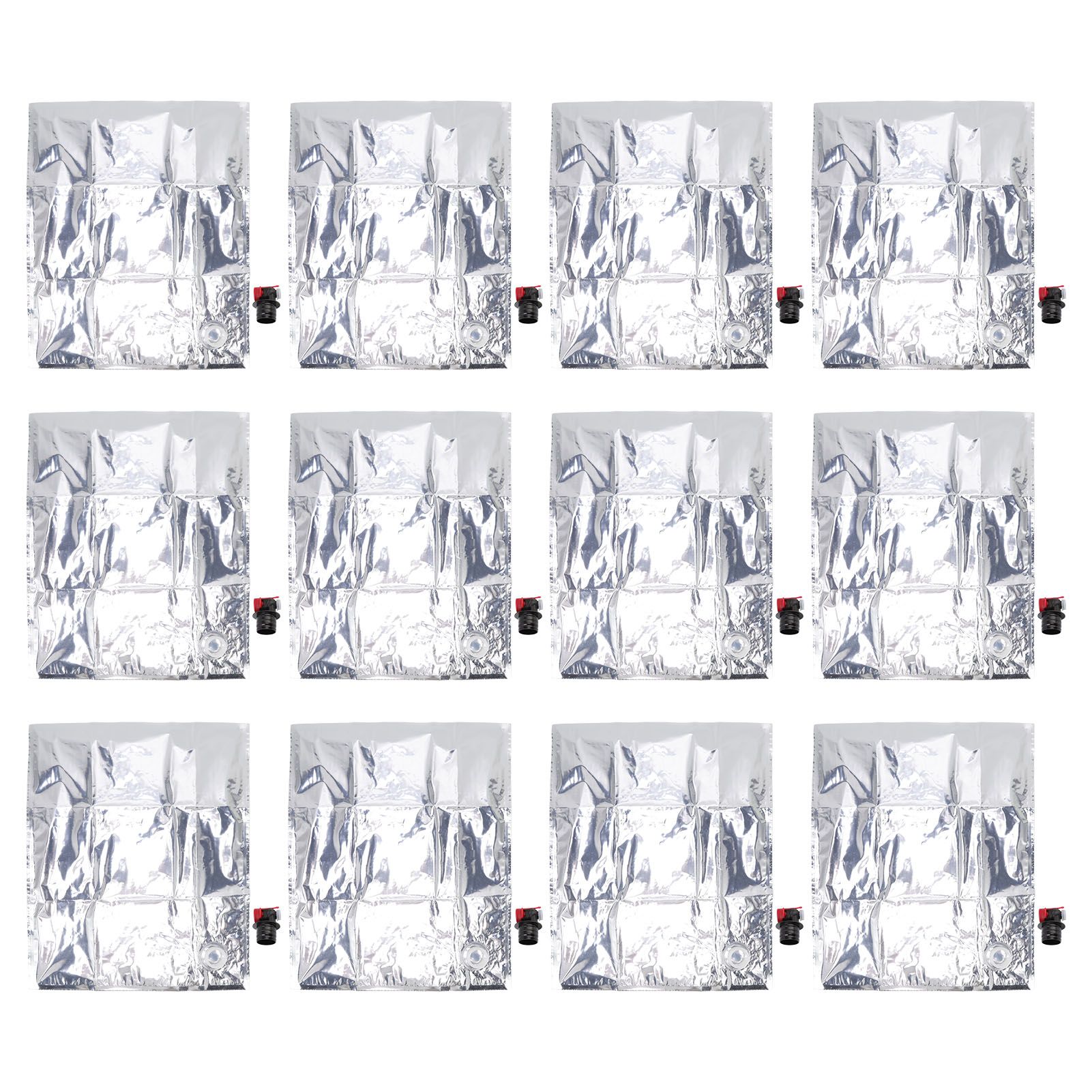 12PCS Water Storage Container Foldable Heat Preservation Emergency Water Bag with Tap for Camping - Image 1