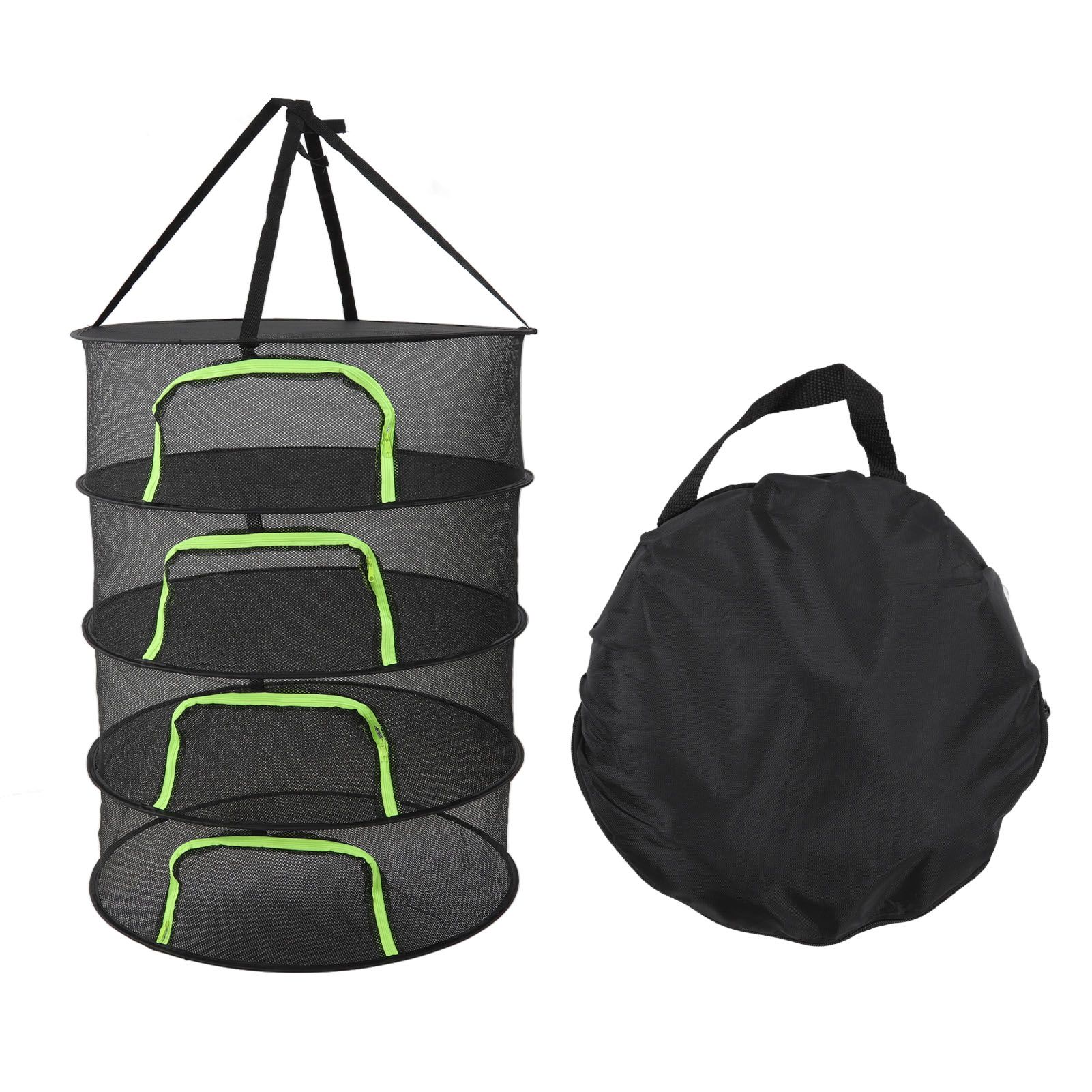 Foldable Plant Drying Net Multilayer Zipper Closure Design 60cm Diameter Herb Buds Dry Net with Storage Bag 4 Layers - Image 1