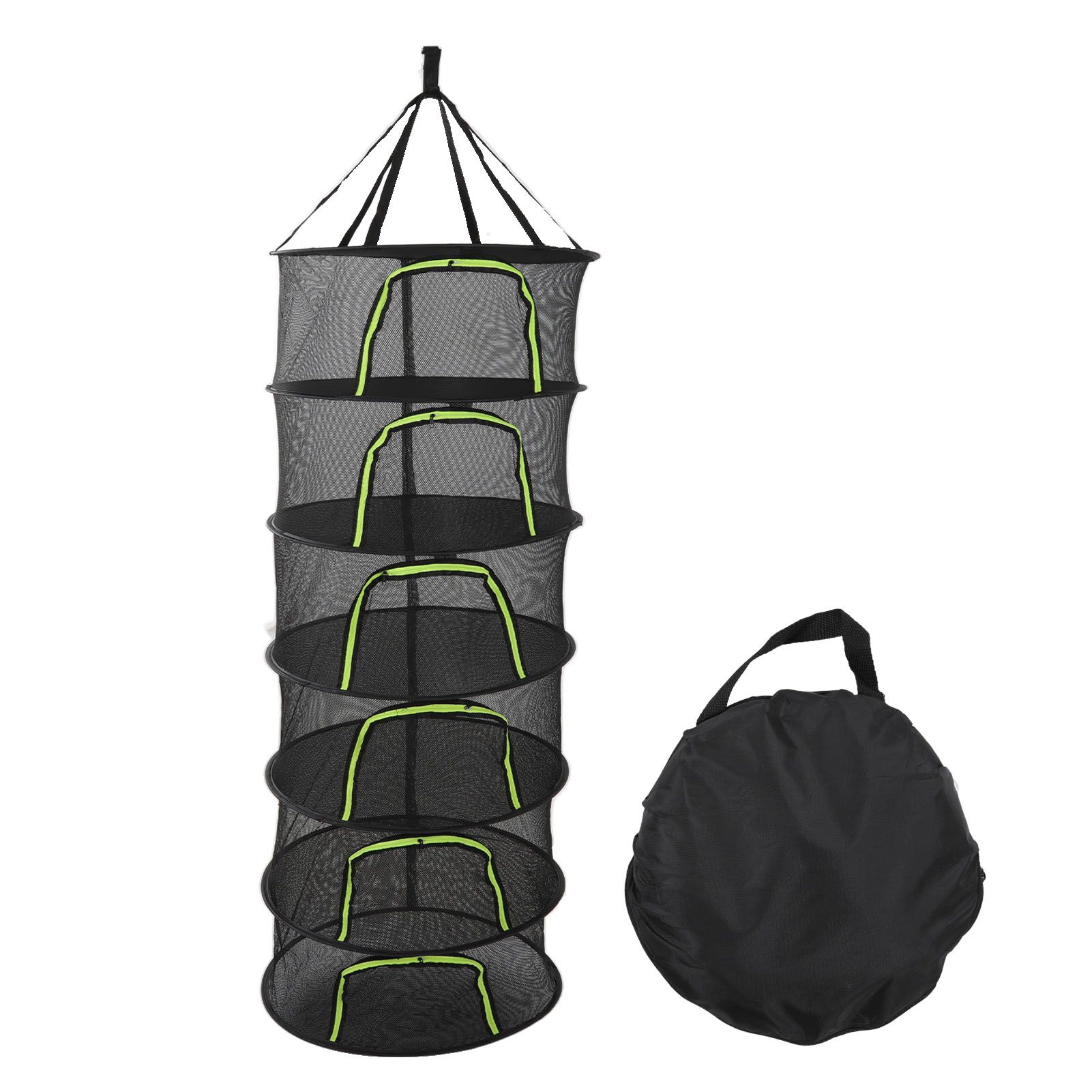 Foldable Plant Drying Net Multilayer Zipper Closure Design 60cm Diameter Herb Buds Dry Net with Storage Bag 6 Layers - Image 1