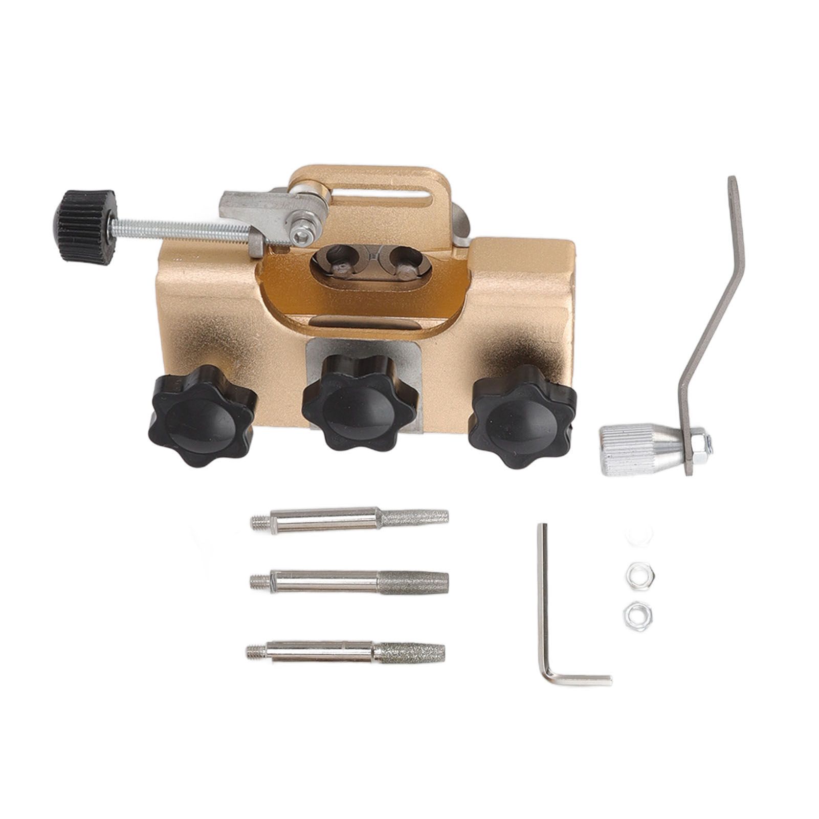 Chainsaw Sharpener Portable Lightweight Hand Crank Chain Sharpening Jig for Electric Saws Gold - Image 1
