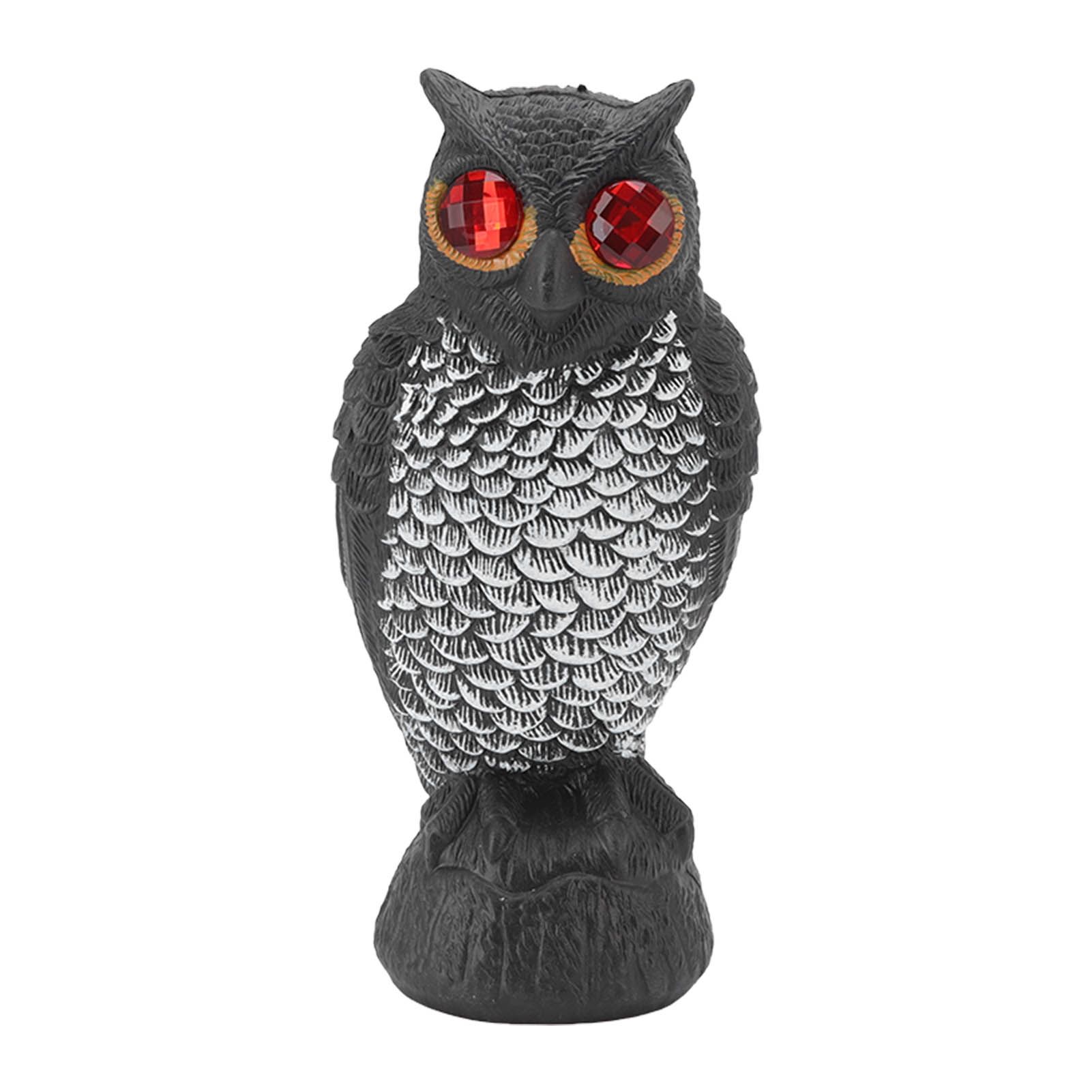 Owl Bird Deterrent Garden Plastic Red Eyes Owls to Keep Birds Away Fine Details Wear Resistant Owls to Keep Birds Away Cartoon Flaky Small Owl - Image 1