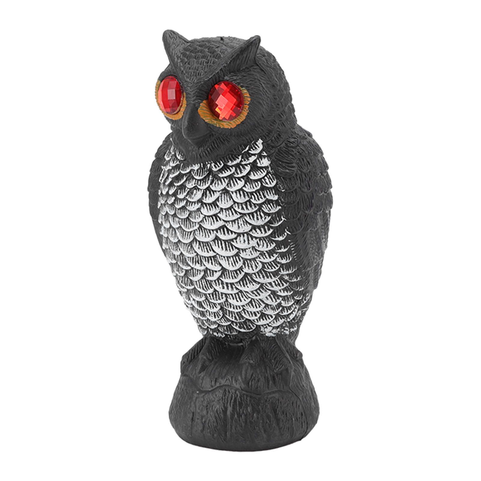 Owl Bird Deterrent Garden Plastic Red Eyes Owls to Keep Birds Away Fine Details Wear Resistant Owls to Keep Birds Away Cartoon Flaky Small Owl - Image 2
