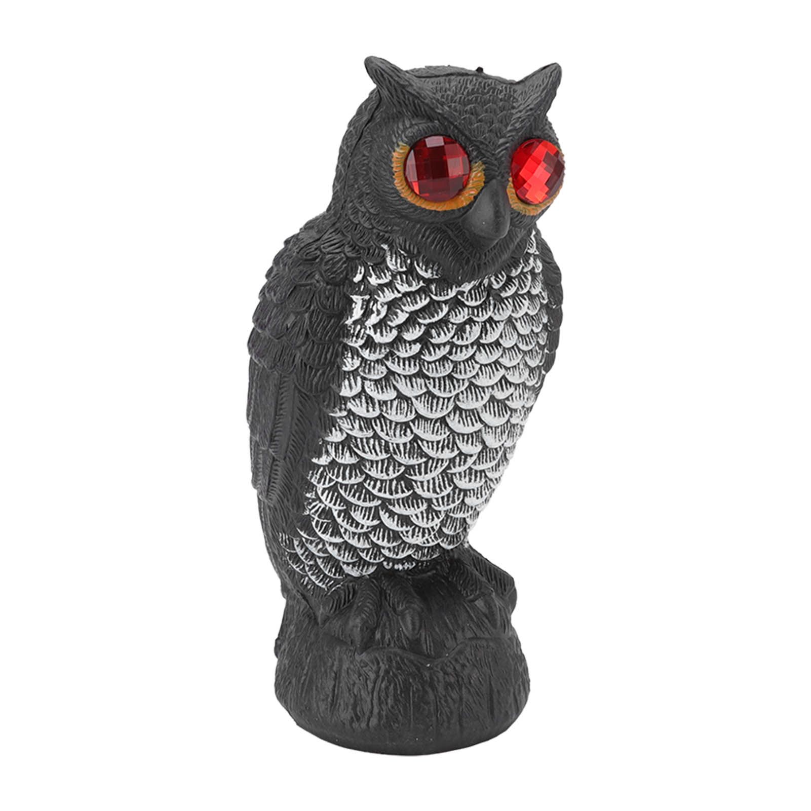 Owl Bird Deterrent Garden Plastic Red Eyes Owls to Keep Birds Away Fine Details Wear Resistant Owls to Keep Birds Away Cartoon Flaky Small Owl - Image 3