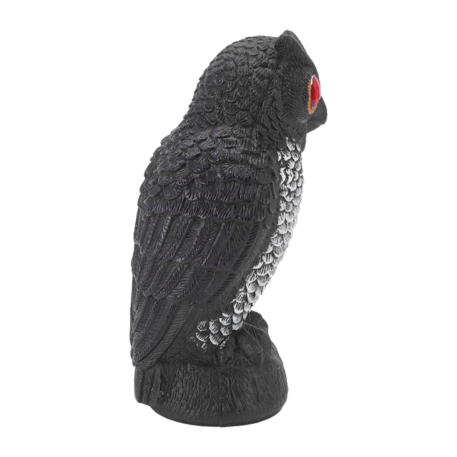 Owl Bird Deterrent Garden Plastic Red Eyes Owls to Keep Birds Away Fine Details Wear Resistant Owls to Keep Birds Away Cartoon Flaky Small Owl - Image 4
