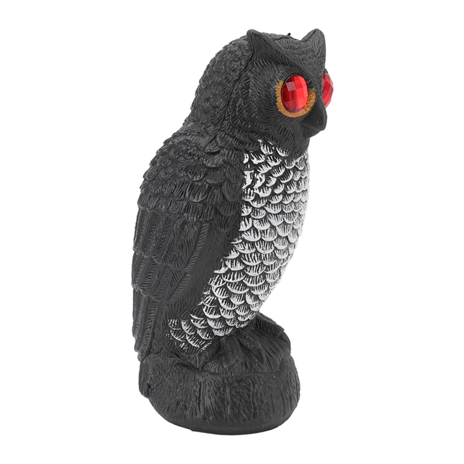 Owl Bird Deterrent Garden Plastic Red Eyes Owls to Keep Birds Away Fine Details Wear Resistant Owls to Keep Birds Away Cartoon Flaky Small Owl - Image 8