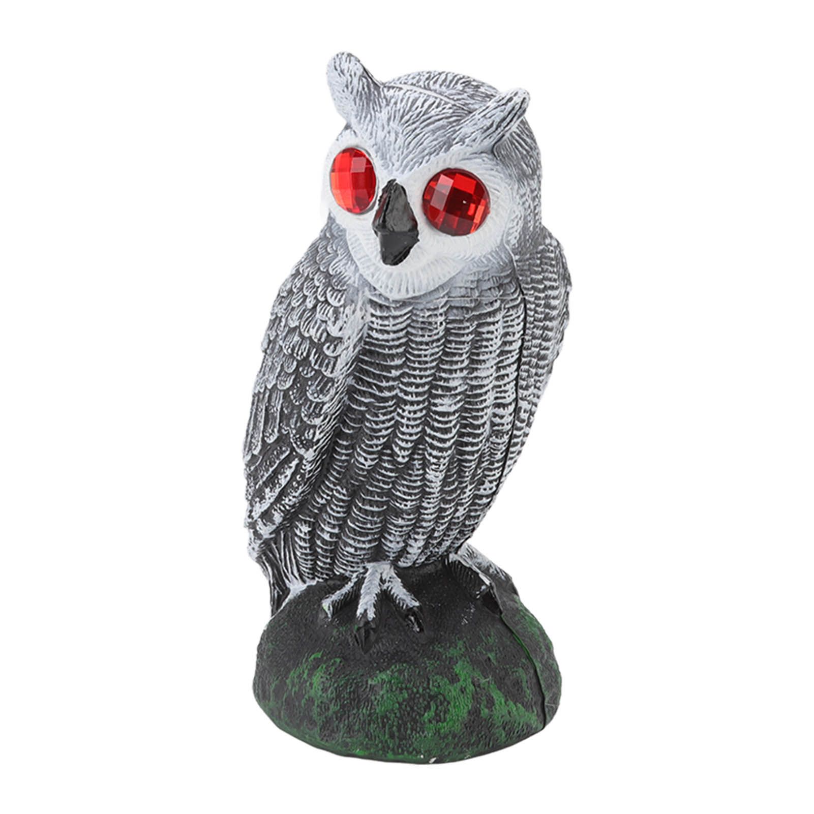 Owl Bird Deterrent Garden Plastic Red Eyes Owls to Keep Birds Away Fine Details Wear Resistant Owls to Keep Birds Away Elbow Cat Plain White - Image 2