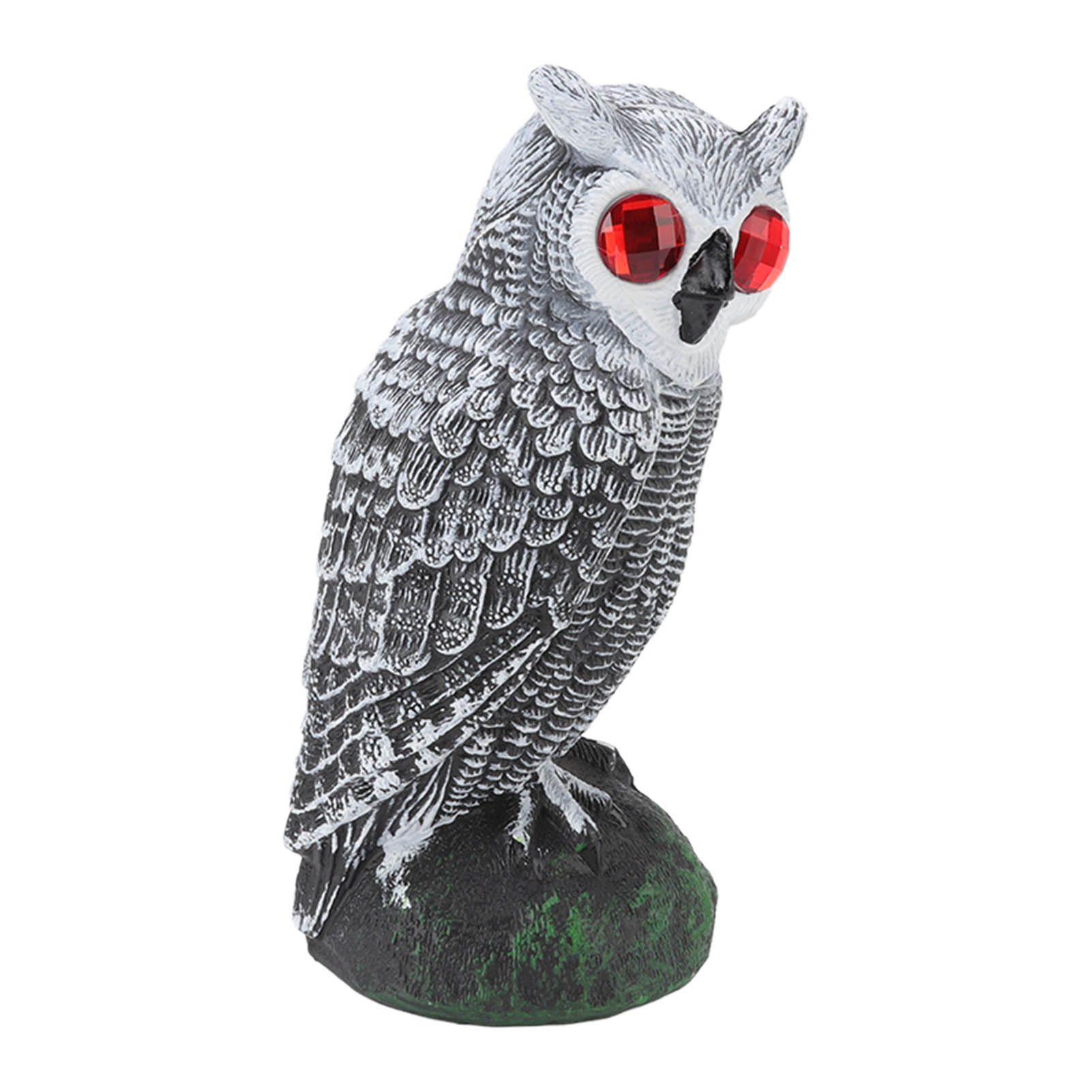 Owl Bird Deterrent Garden Plastic Red Eyes Owls to Keep Birds Away Fine Details Wear Resistant Owls to Keep Birds Away Elbow Cat Plain White - Image 3