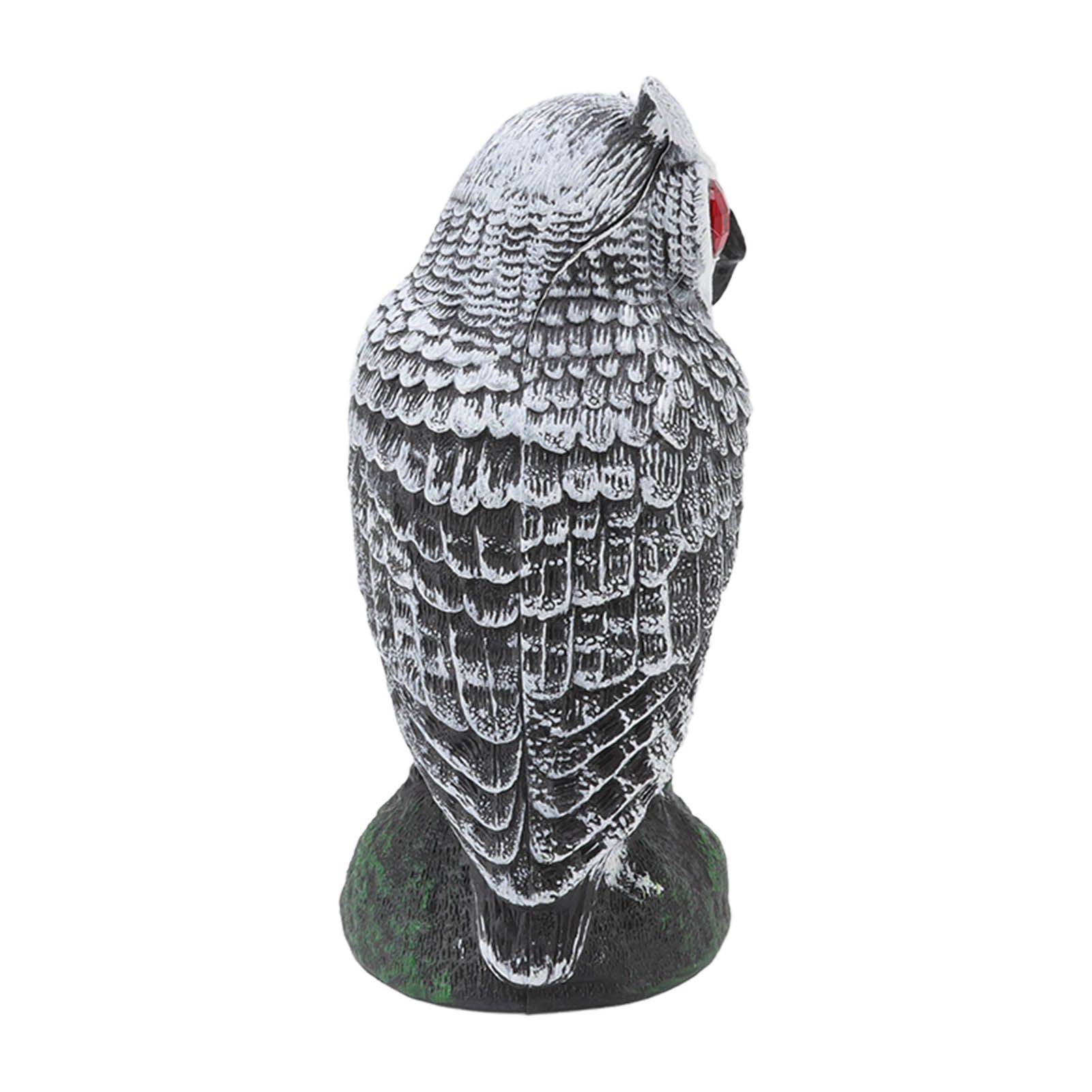 Owl Bird Deterrent Garden Plastic Red Eyes Owls to Keep Birds Away Fine Details Wear Resistant Owls to Keep Birds Away Elbow Cat Plain White - Image 4