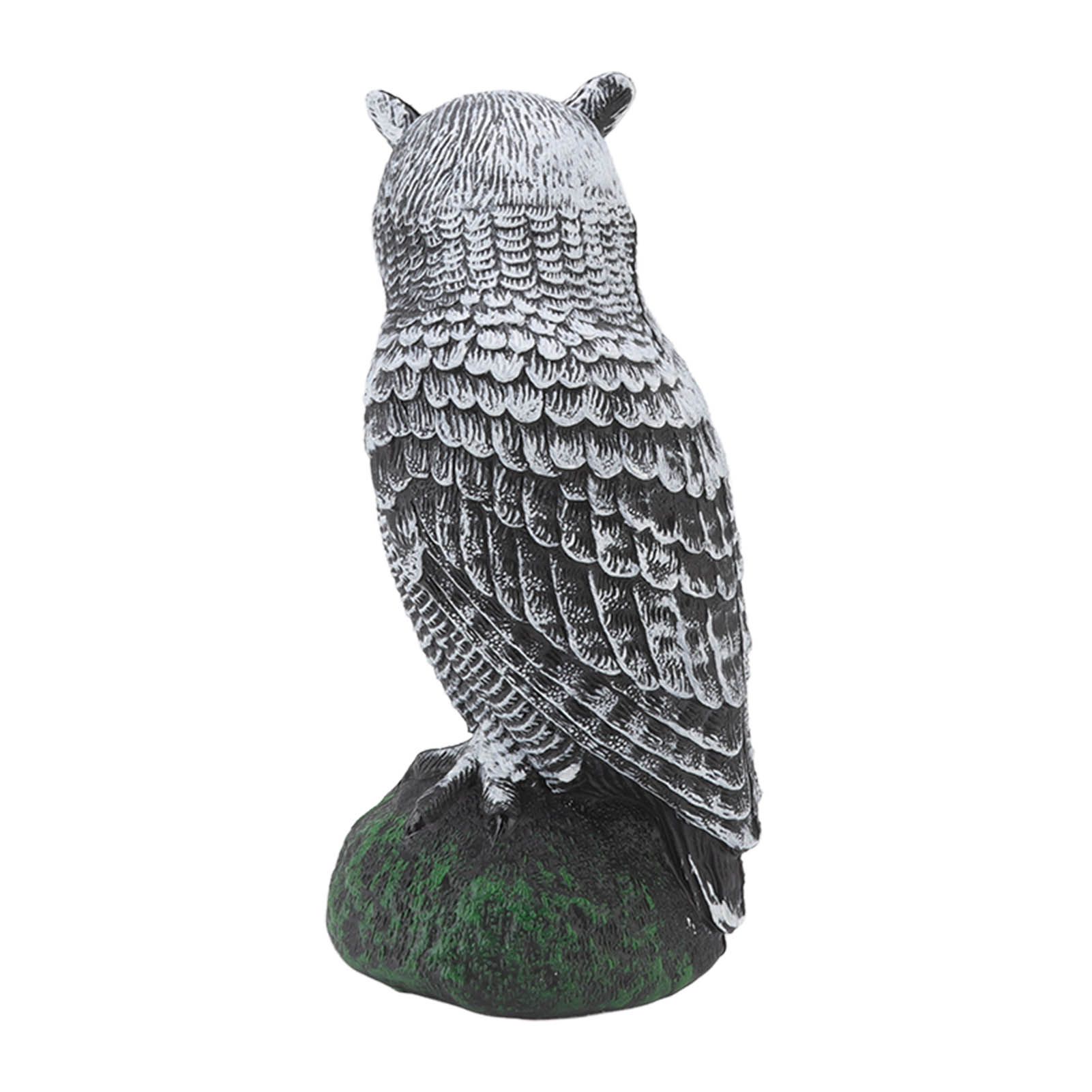 Owl Bird Deterrent Garden Plastic Red Eyes Owls to Keep Birds Away Fine Details Wear Resistant Owls to Keep Birds Away Elbow Cat Plain White - Image 5