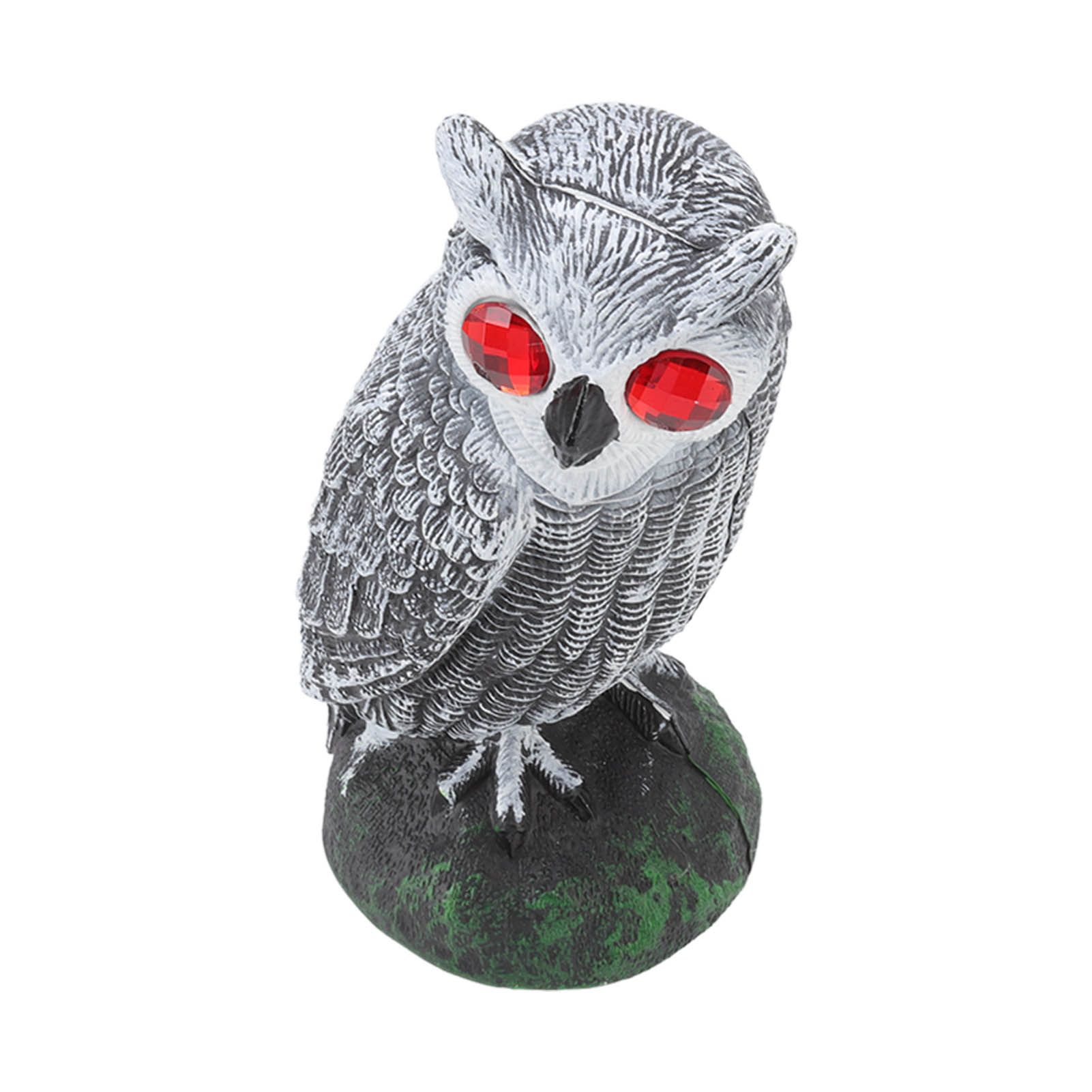 Owl Bird Deterrent Garden Plastic Red Eyes Owls to Keep Birds Away Fine Details Wear Resistant Owls to Keep Birds Away Elbow Cat Plain White - Image 6