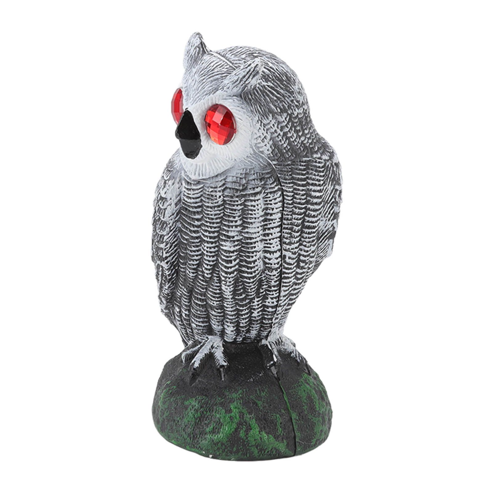 Owl Bird Deterrent Garden Plastic Red Eyes Owls to Keep Birds Away Fine Details Wear Resistant Owls to Keep Birds Away Elbow Cat Plain White - Image 8