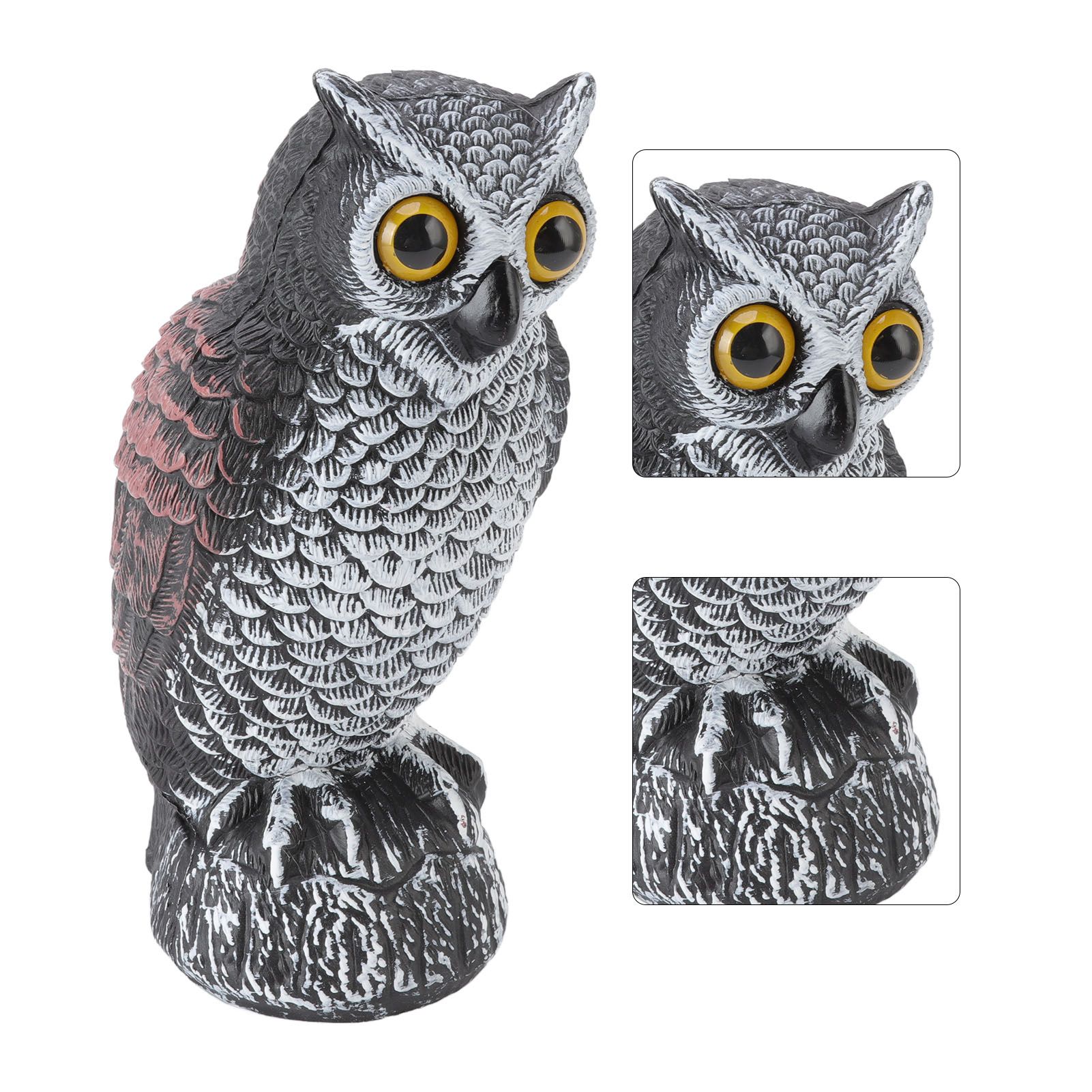 Owl Bird Deterrent Garden Plastic Owls to Keep Birds Away Waterproof Sunscreen Owl to Scare Birds Away Fake Owl for Birds - Image 6