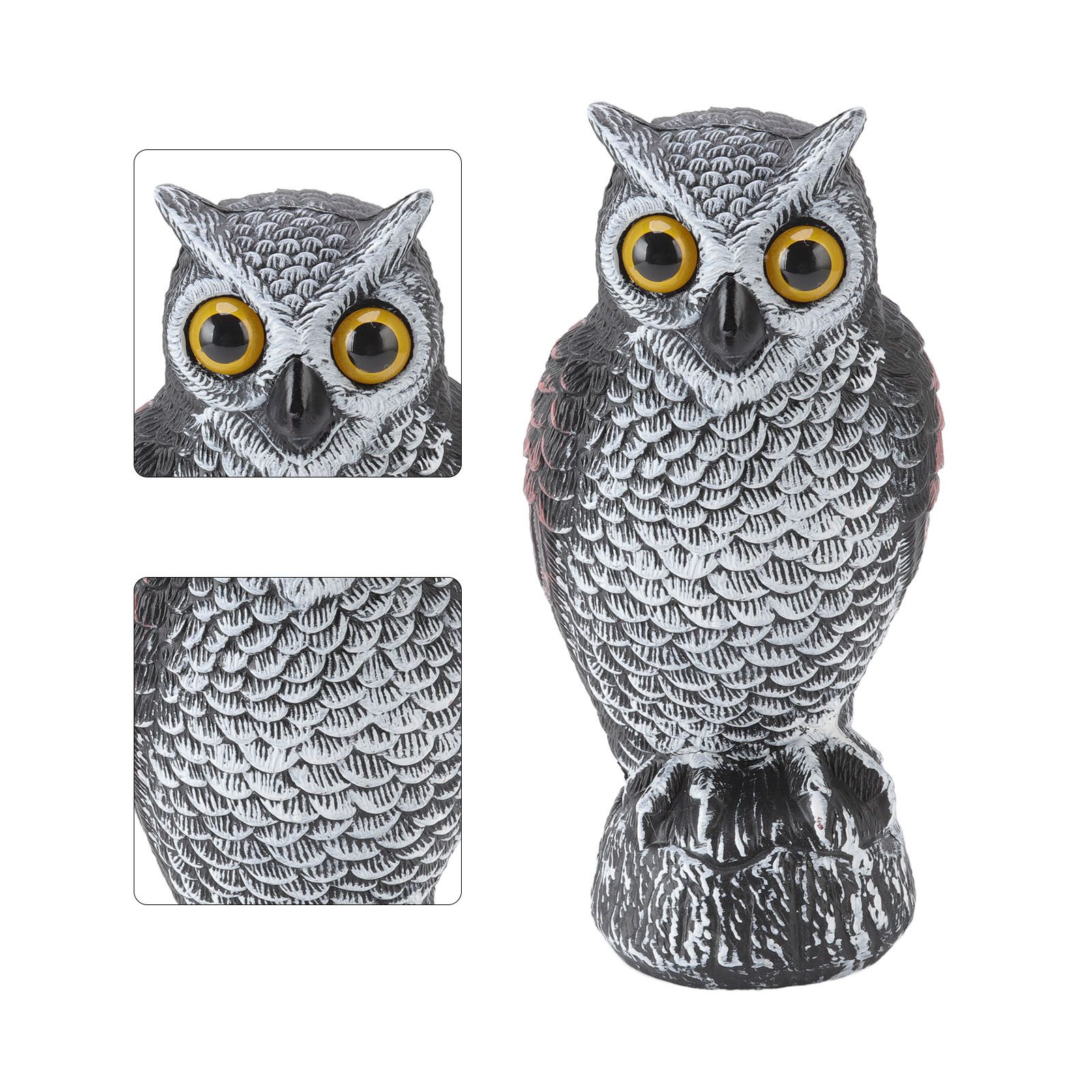 Owl Bird Deterrent Garden Plastic Owls to Keep Birds Away Waterproof Sunscreen Owl to Scare Birds Away Fake Owl for Birds - Image 7