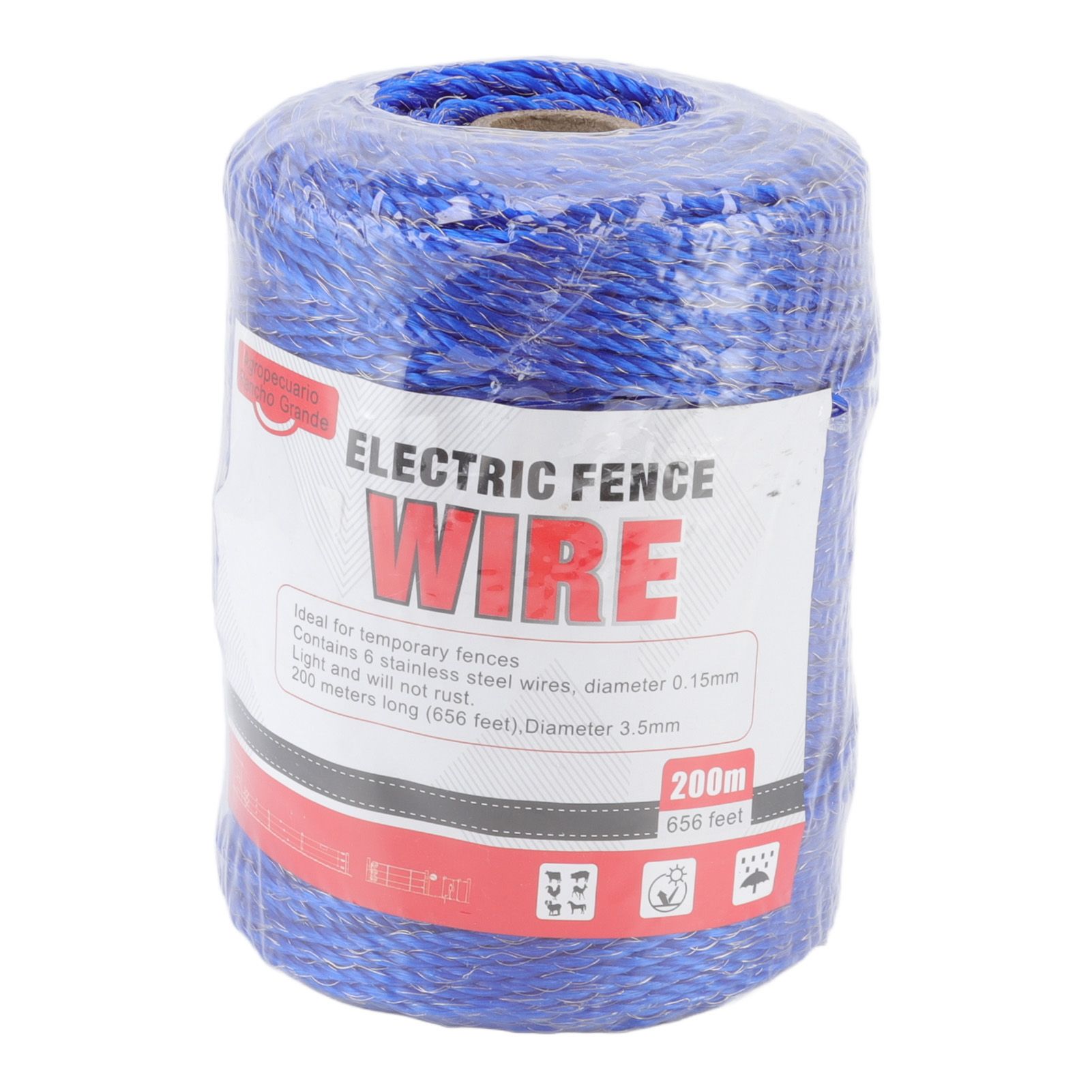 Electric Fence Polywire 6 Strand Stainless Steel 200M Poly Wire for Farm Protection MLD-040F - Image 1