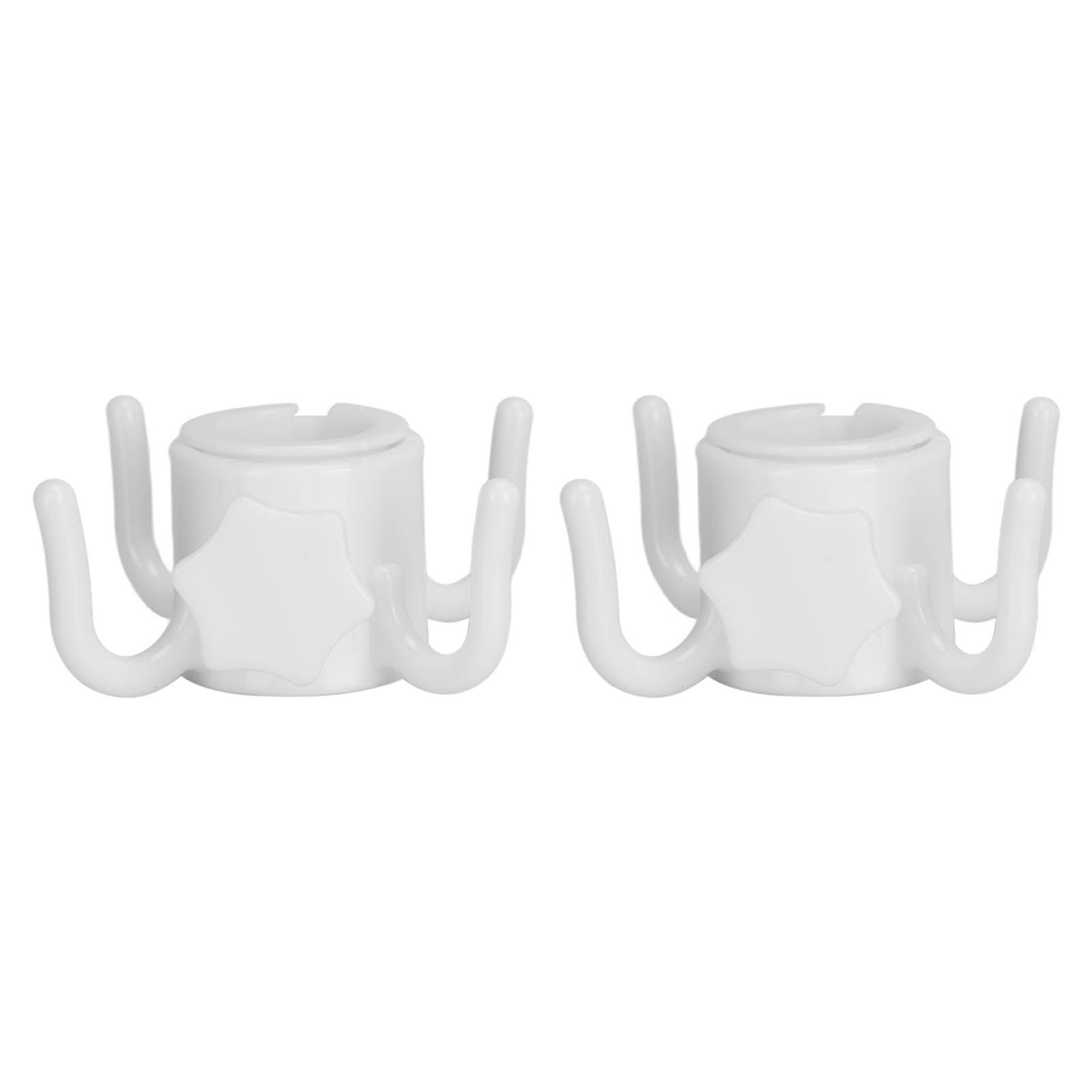 2Pcs Plastic Beach Umbrella Hanging Hook Umbrella Hanger 4 Prong Towel Hat Sunglasses Holder White - Image 4