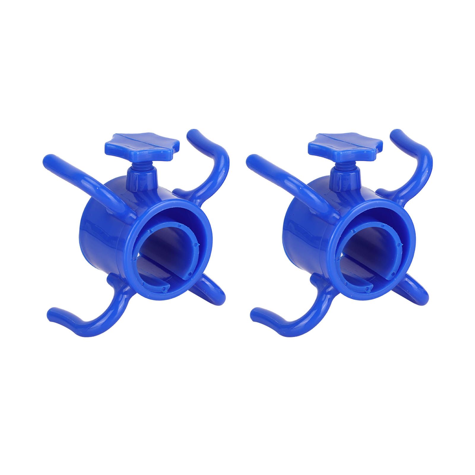 2Pcs Plastic Beach Umbrella Hanging Hook Umbrella Hanger 4 Prong Towel Hat Sunglasses Holder Blue - Image 3