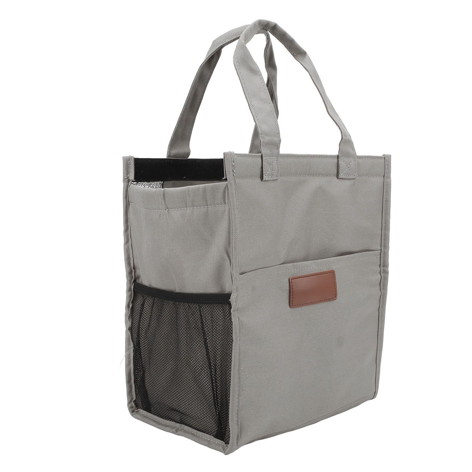 Aluminum Foil Simple Thermal Insulation Lunch Box Bag Oxford Cloth Large Capacity Thickened Bento Bag Grey - Image 2